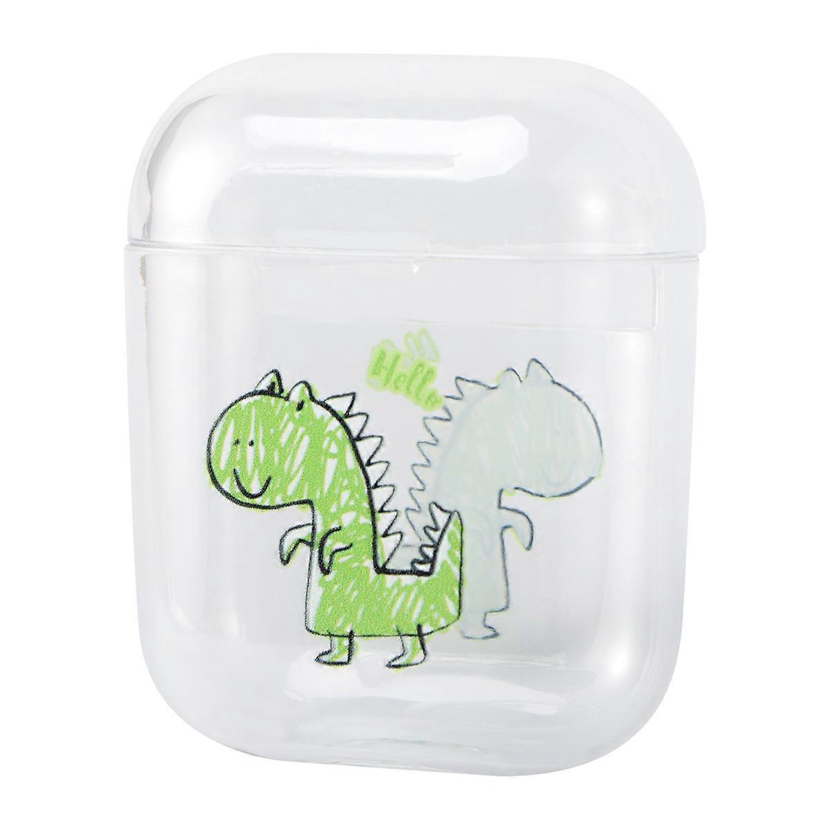 Simple PC Wireless Earphone Box Waterproof Shell Cartoon Dinosaur Protective Case Compatible for Airpods