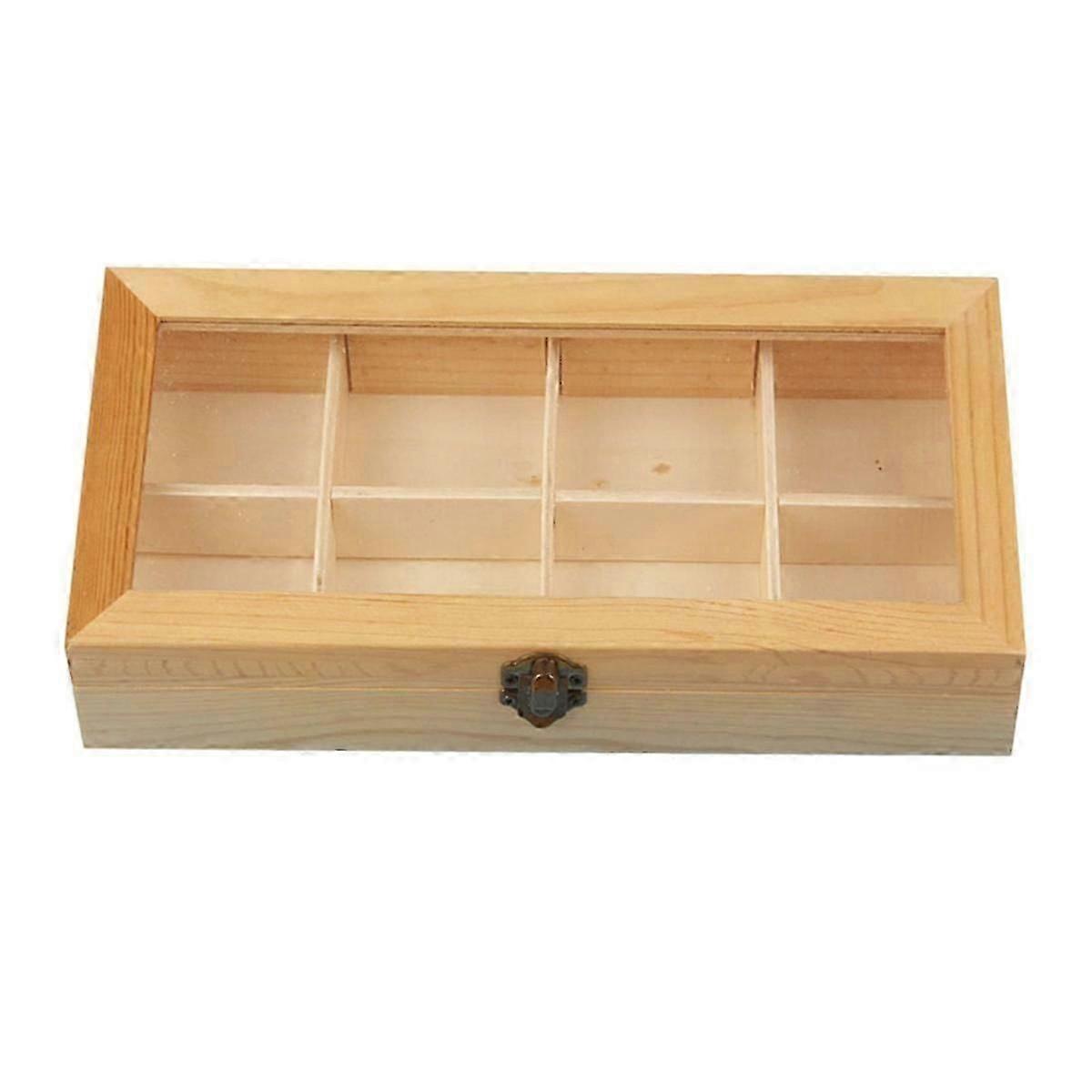 8compartment Display Cabinet Wooden Tea Coffee Rack Storage Box Storage Box