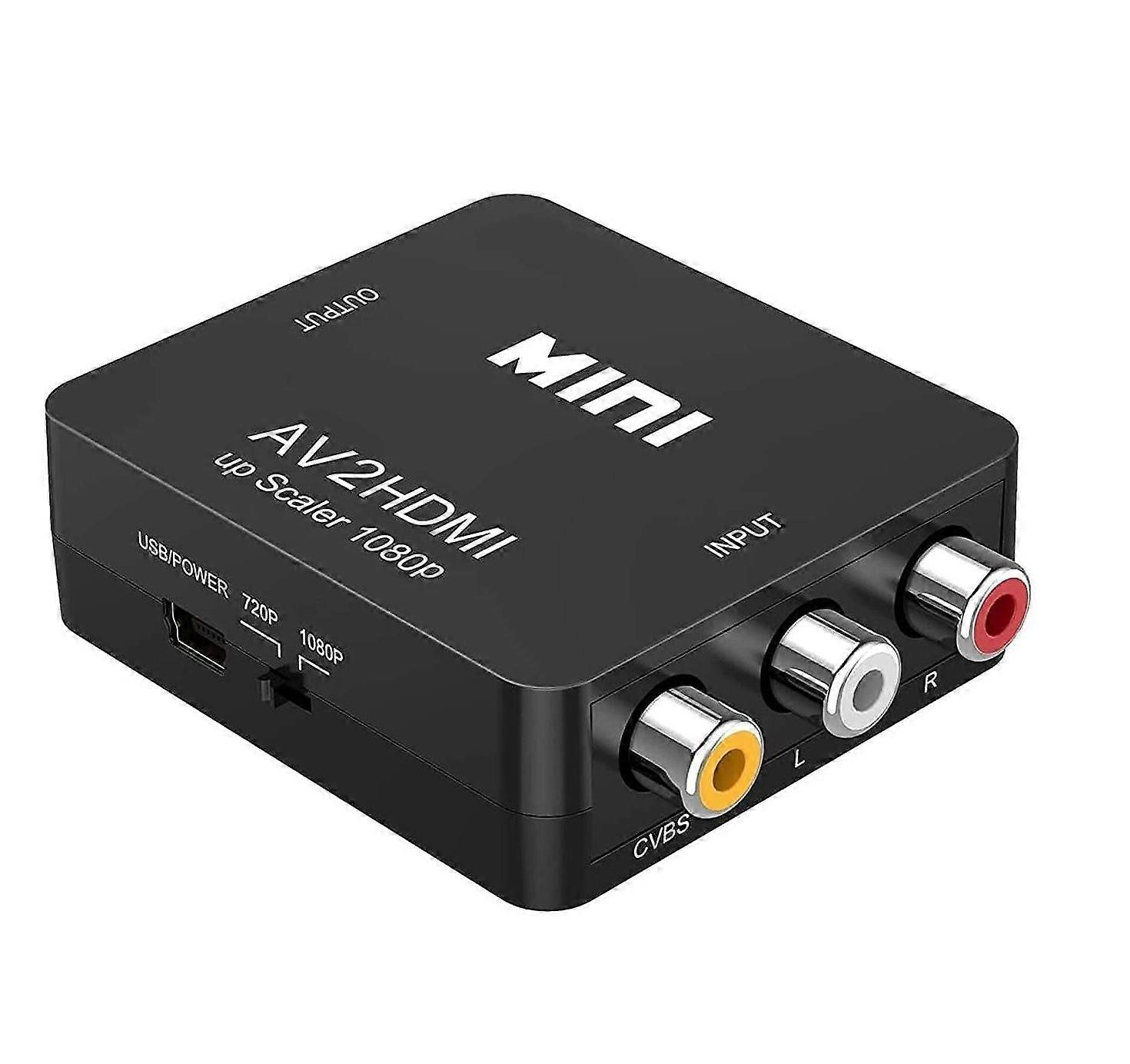 HDMI 2AV RCA/CVSB L/R Video To HDMI-compatible AV Scaler Adapter HD Video Converter Box 1080P Support NTSC PAL YSL