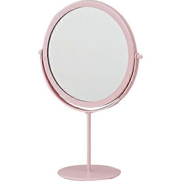 Miroir de maquillage pivotant double face, miroir de courtoisie double face avec support, rose
