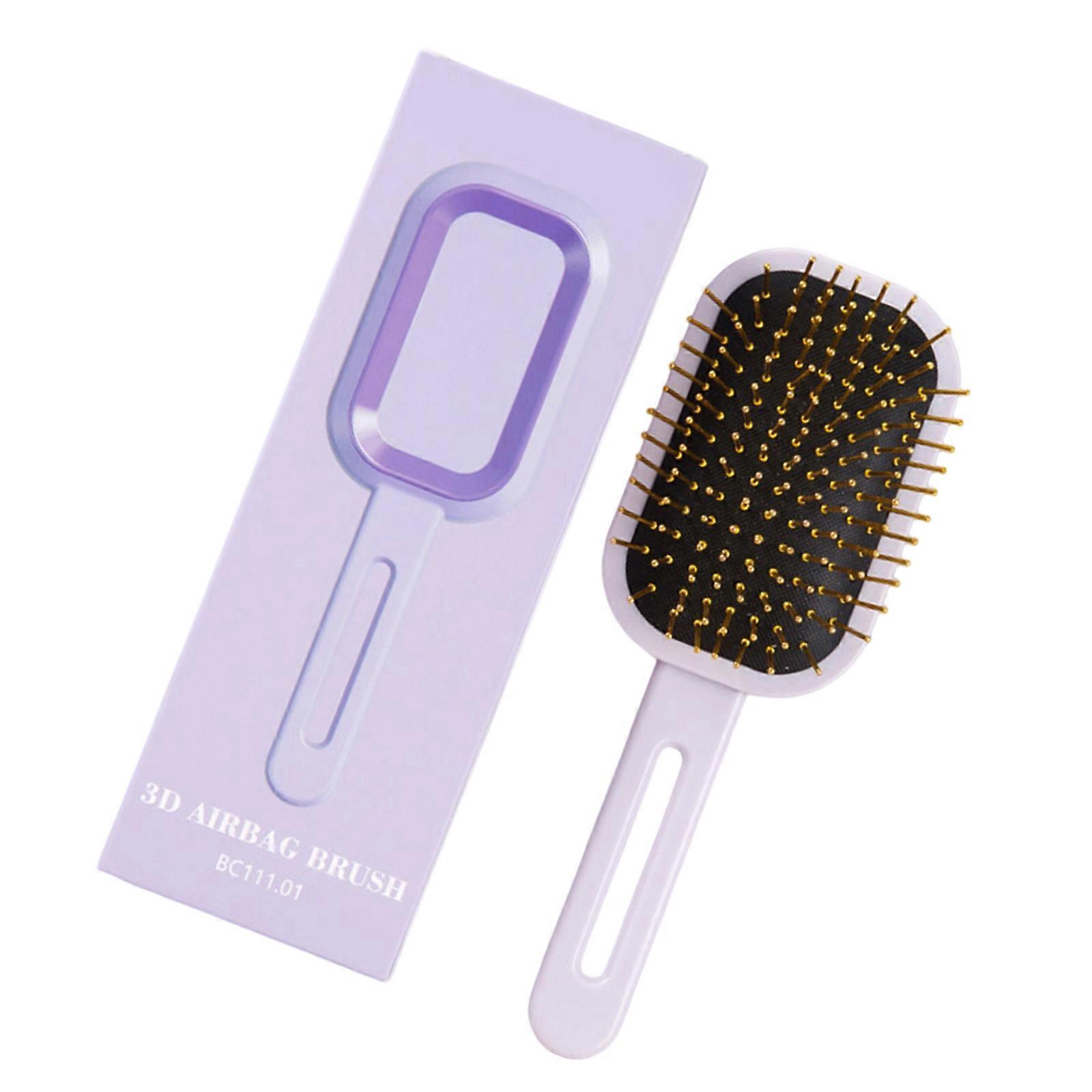 Ergonomic Scalp Massage Brush With Soft Steel Pins For Thicker Fullers Hair And Comfortable Daily Styling Routine  Light purple