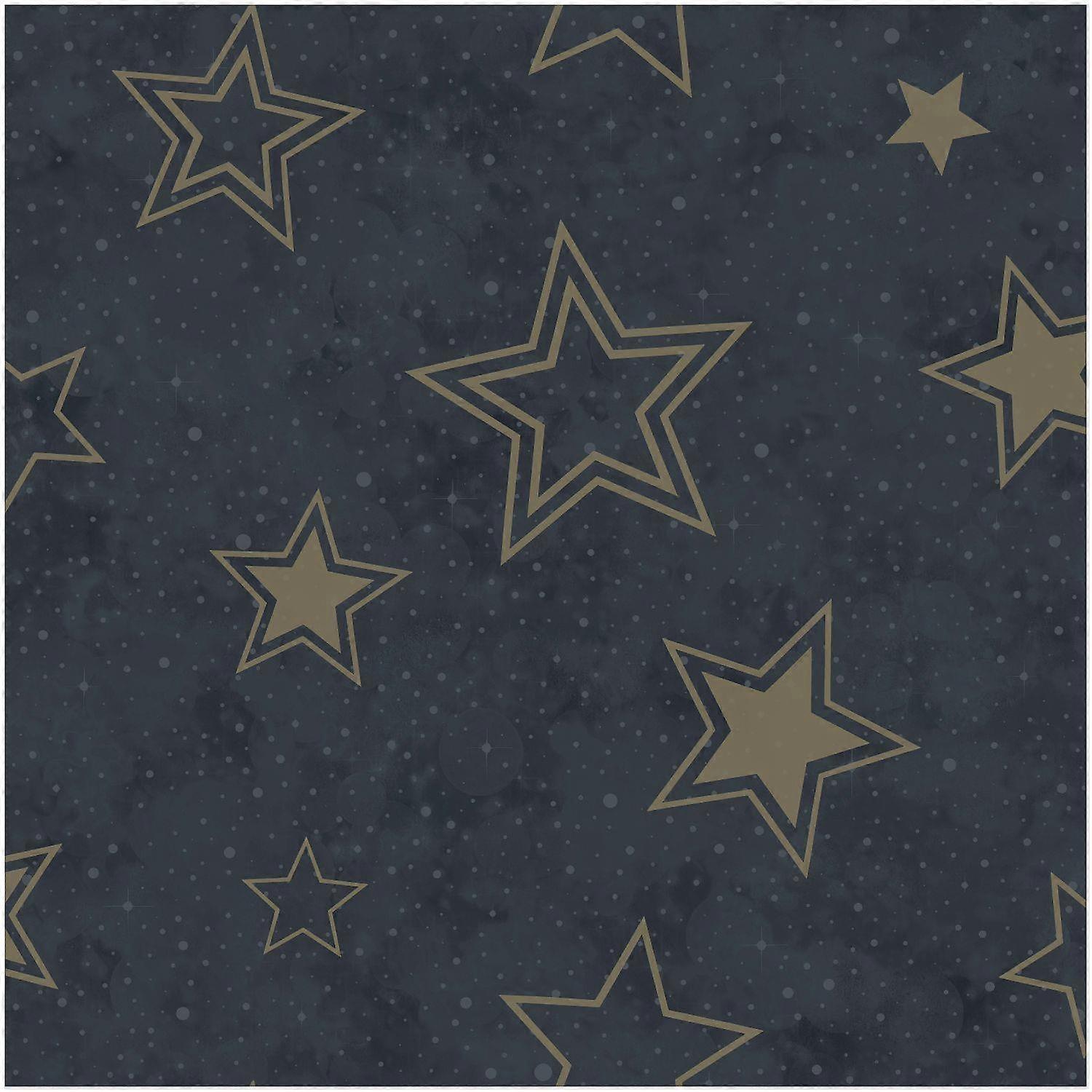 Holden Decor Midnight Blue Gold Wallpaper