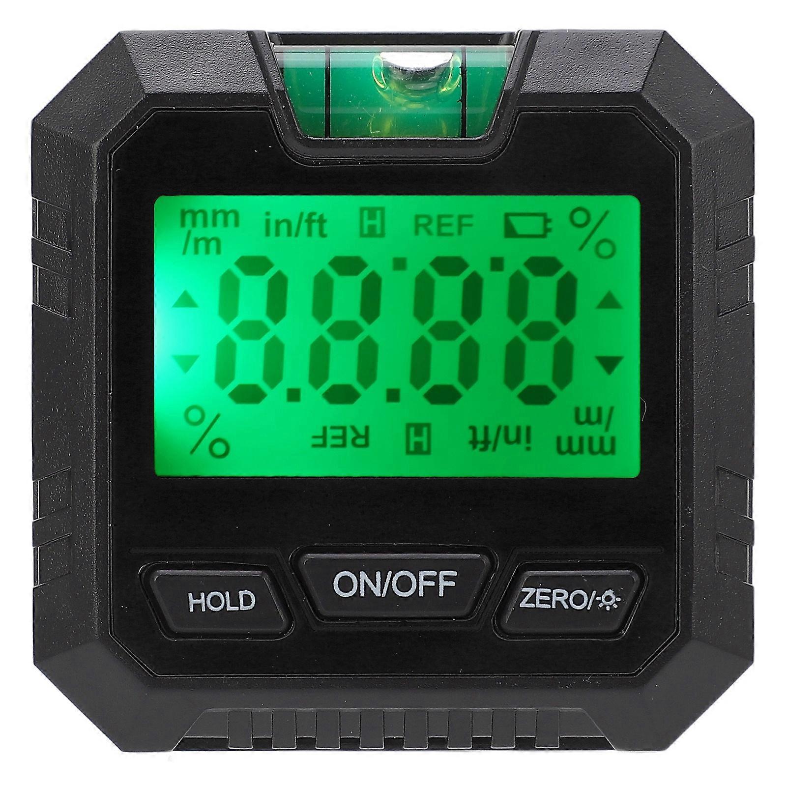 Digital Level Box Angle Finder Woodworking Electronic Protractor with Horizontal Bubble Black