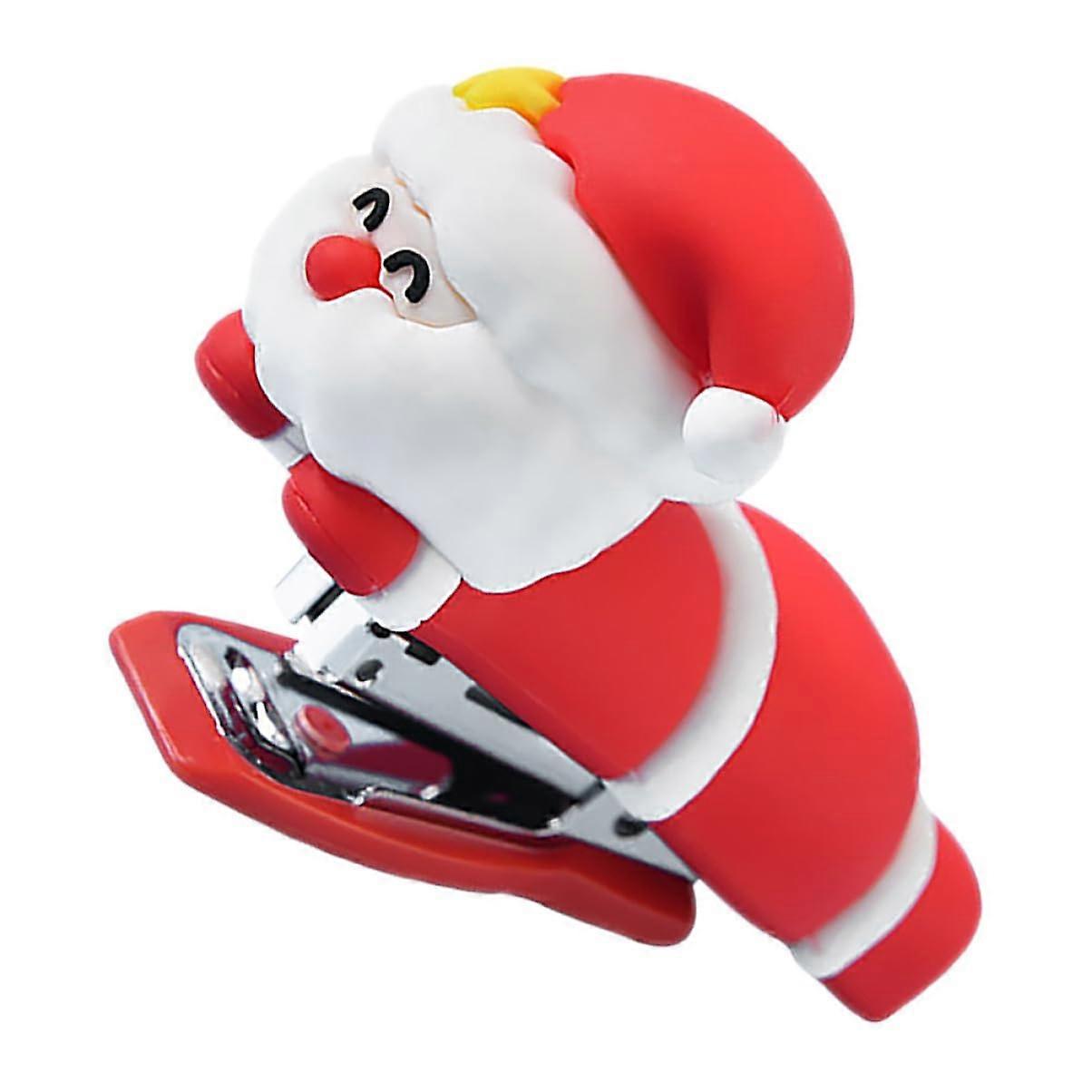 Santa Claus Stapler Mini Silicone Funny Small Novelty Metal Red