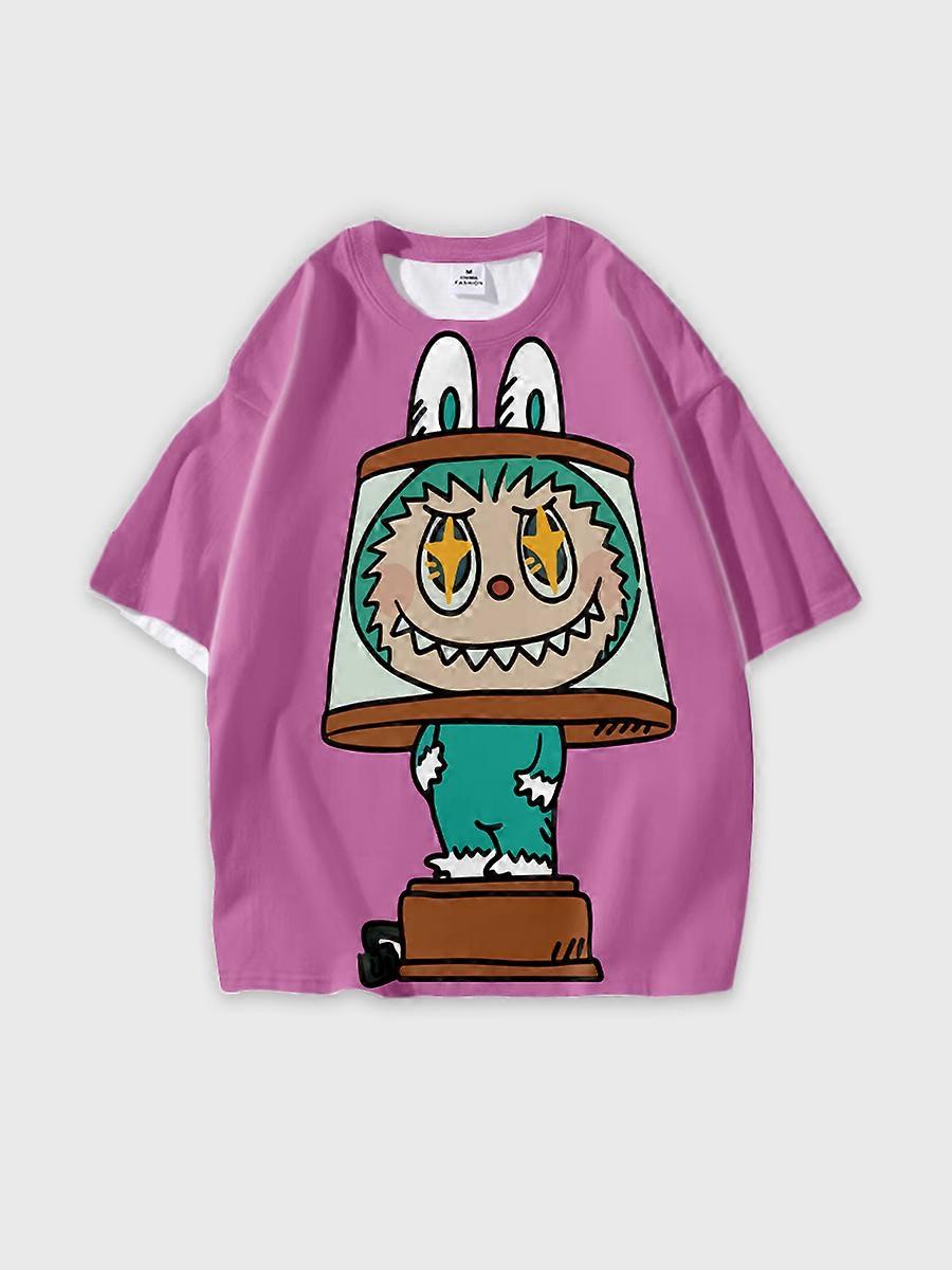 T-shirt round neck Pattern loose short sleeve P1879