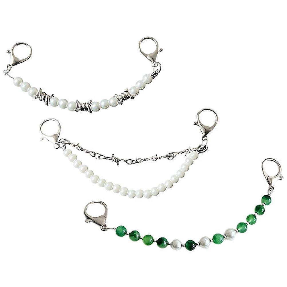 Pearl Shoe Charms with Delicate Design for Decoration Assorted Color 3 Pcs
