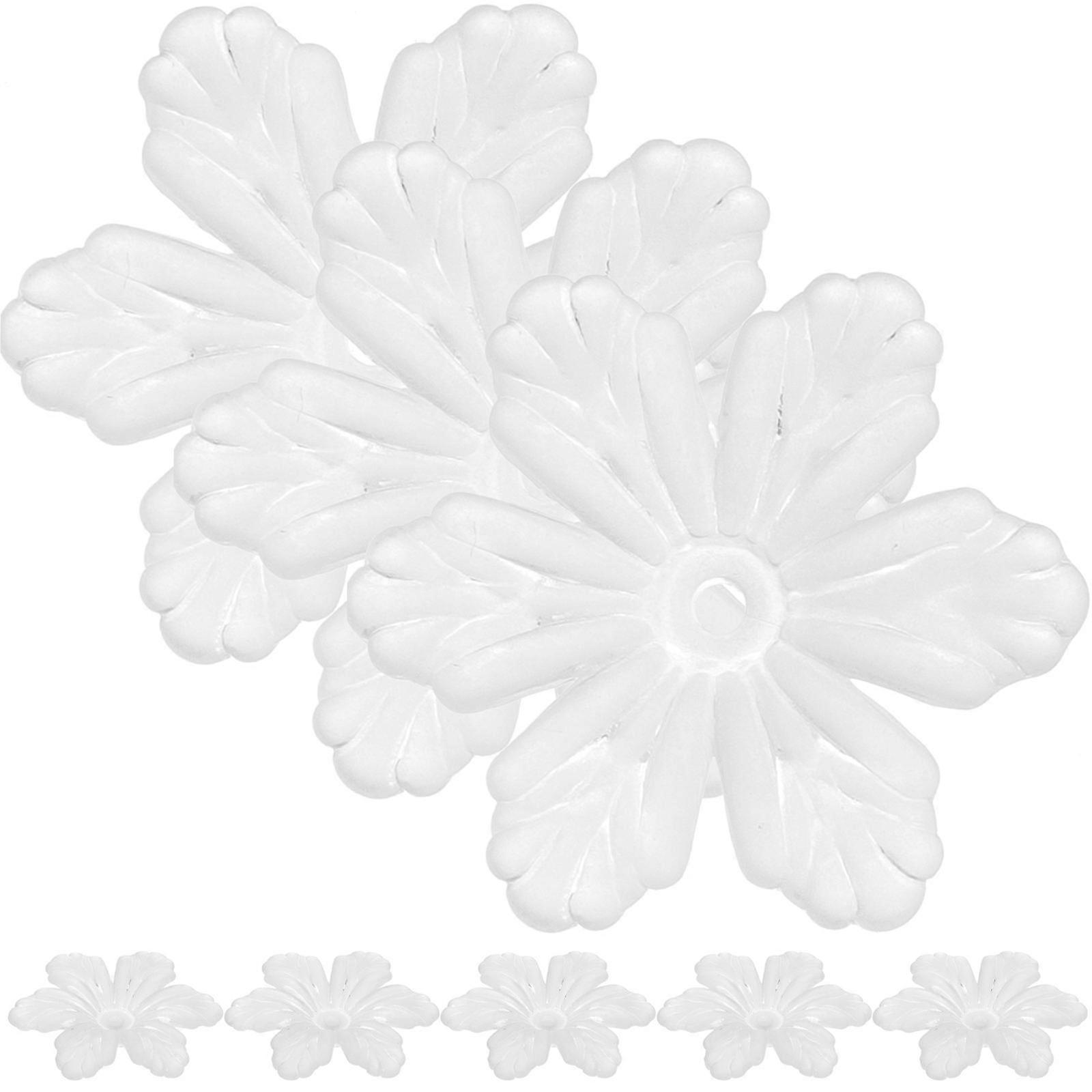 100pcs White Flower Jewelry Charms for DIY Jewelry Making Acrylic Pendants for Bracelets Necklaces
