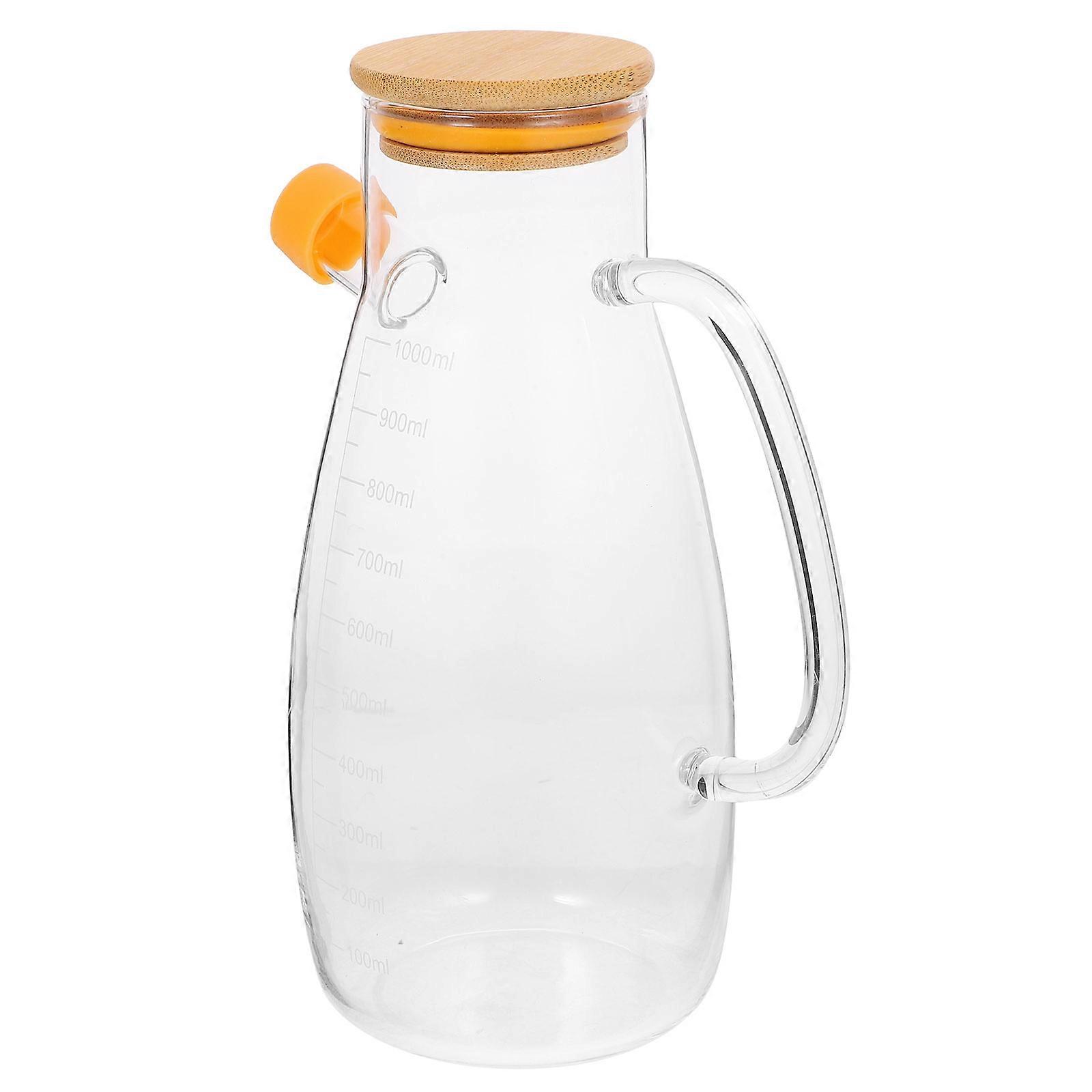 Glass Oil Can with Handle for Home Use Transparent Safe Materials 70 oz