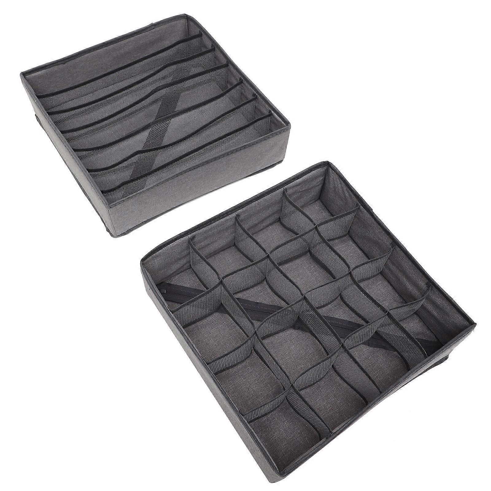 Foldable Underwear Organizer Box with Multi Grid Compartments – Washable Socks Storage Divider for Wardrobe, Drawer and Closet – Space Saving Storage