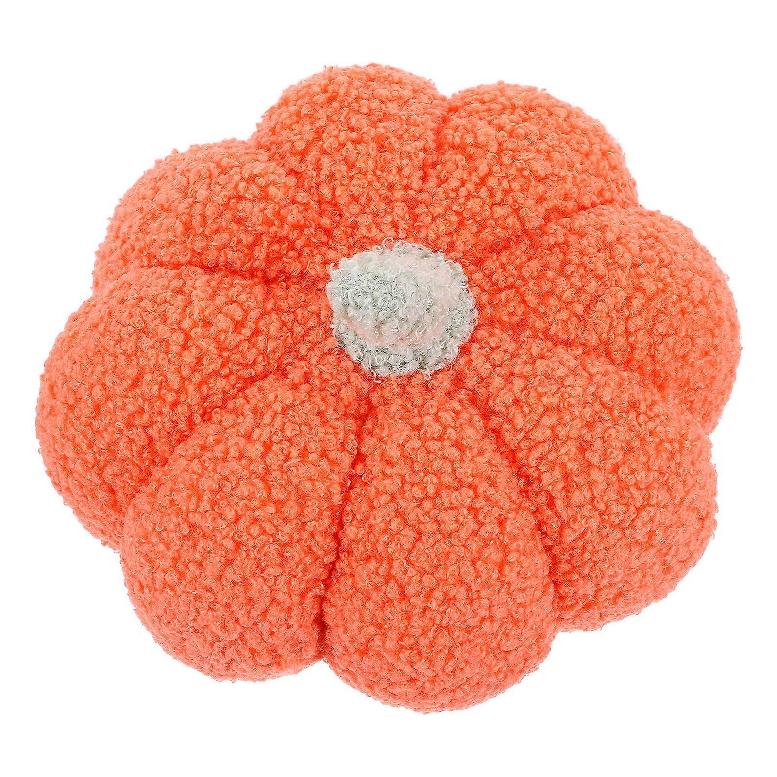 Pumpkin Shaped Plush Pillow Soft Cushion for Thanksgiving Halloween Party Decoration Cozy Throw Pillow for Sofa Bedroom Reading Corner Orange