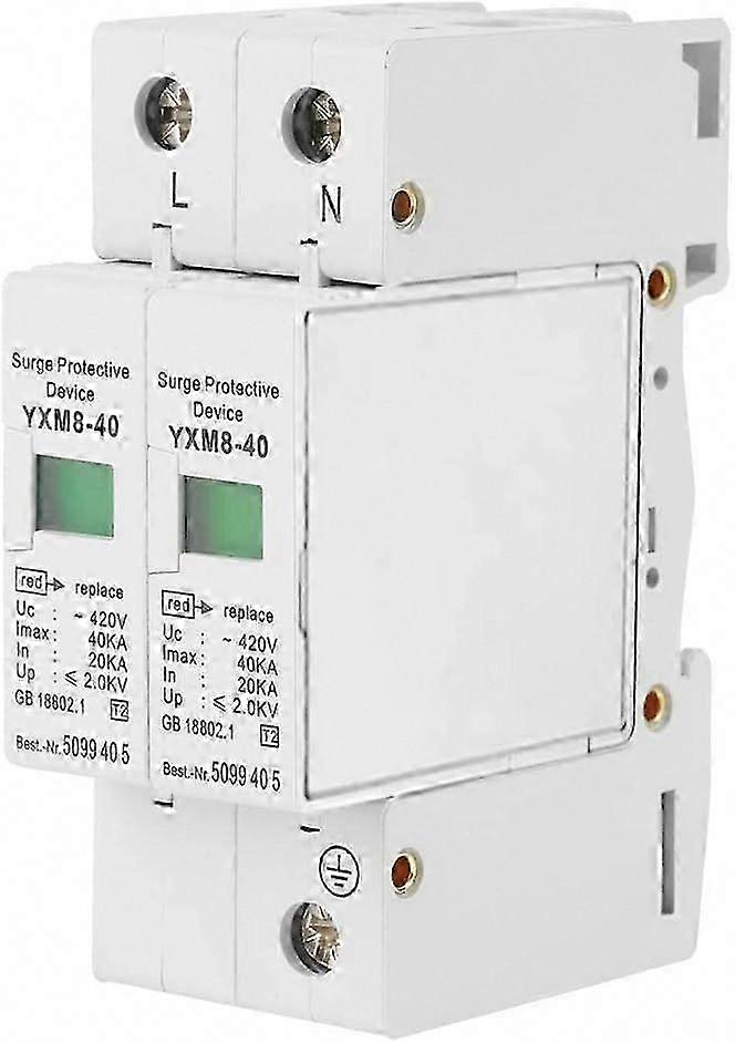 220V 2P 40KA Surge Protector - Home Lightning Arrester & Low Voltage Protection Device (1pc)