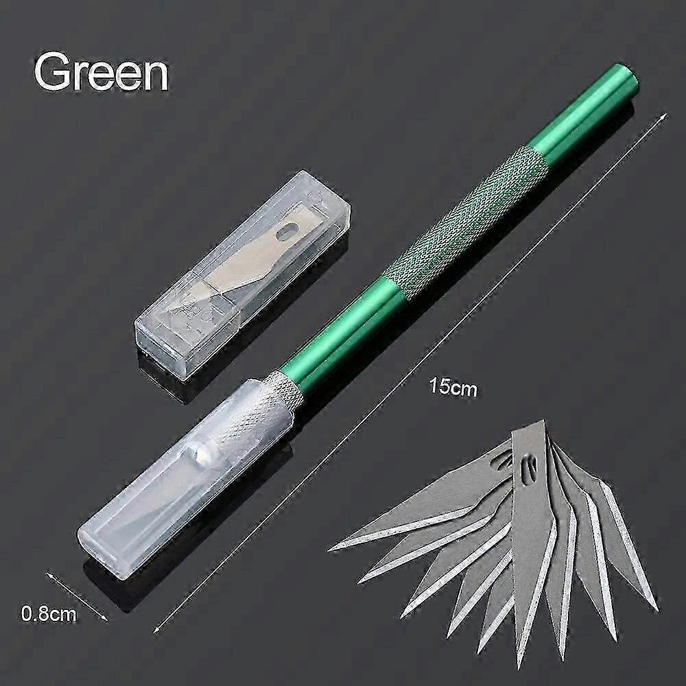 WIKHOSTAR Dough Carving Knife Set with Non-Slip Handle - 10 Pcs Blade Scalpel Engraving Cutter for Pastry Baking & Sculpture Carving