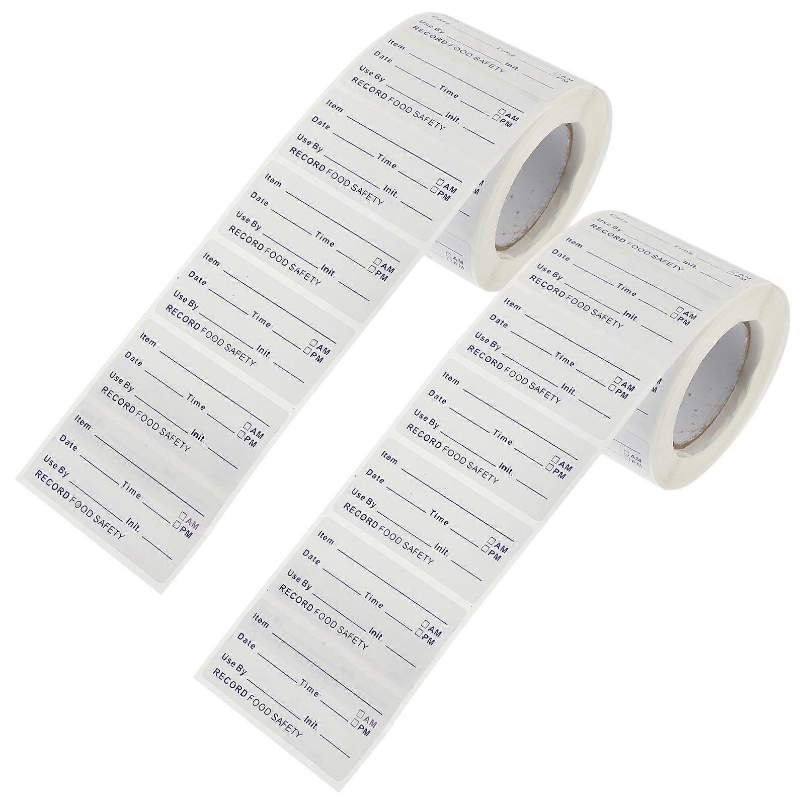 White Adhesive Food Labels for Home with Strong Stickiness Great for Organizing and Marking Food Details 2 Rolls