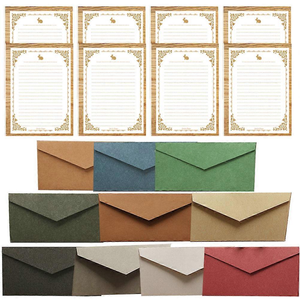 Greeting Envelopes Set For Invitation Cards Family Assorted Color Simple Design Message Protection 10 Sets
