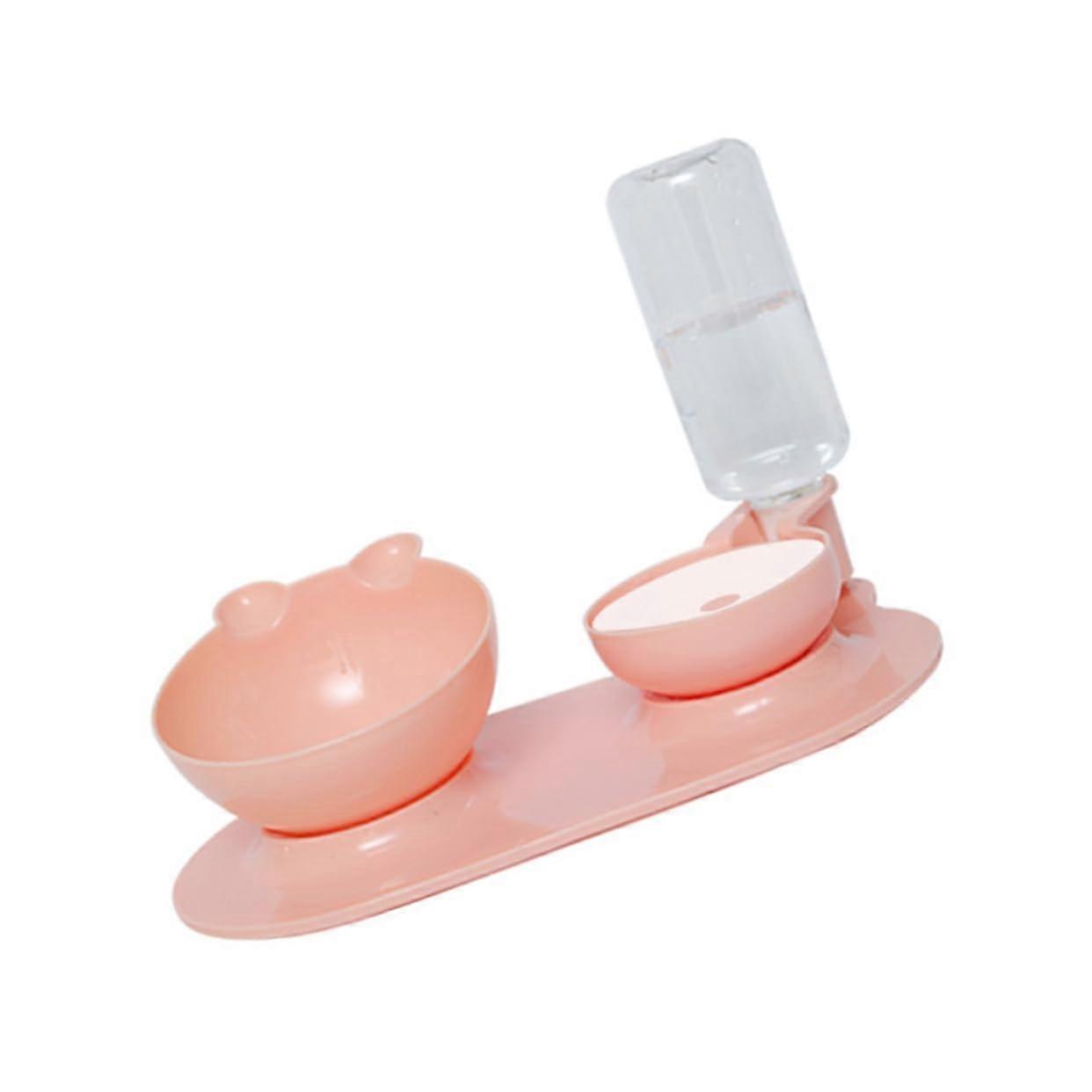 Removable Feeding Bowl Automatic Dual Bowl With Neck Support Non-Slip Easy To Clean Random Colors For Dogs And Cats