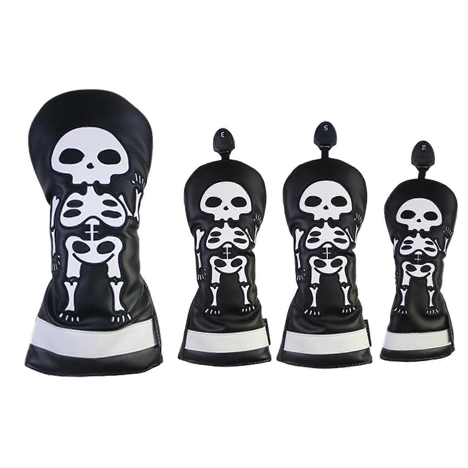 Halloween Themed Golf Headcovers  Skeleton Embroidery, Waterproof  Plush
