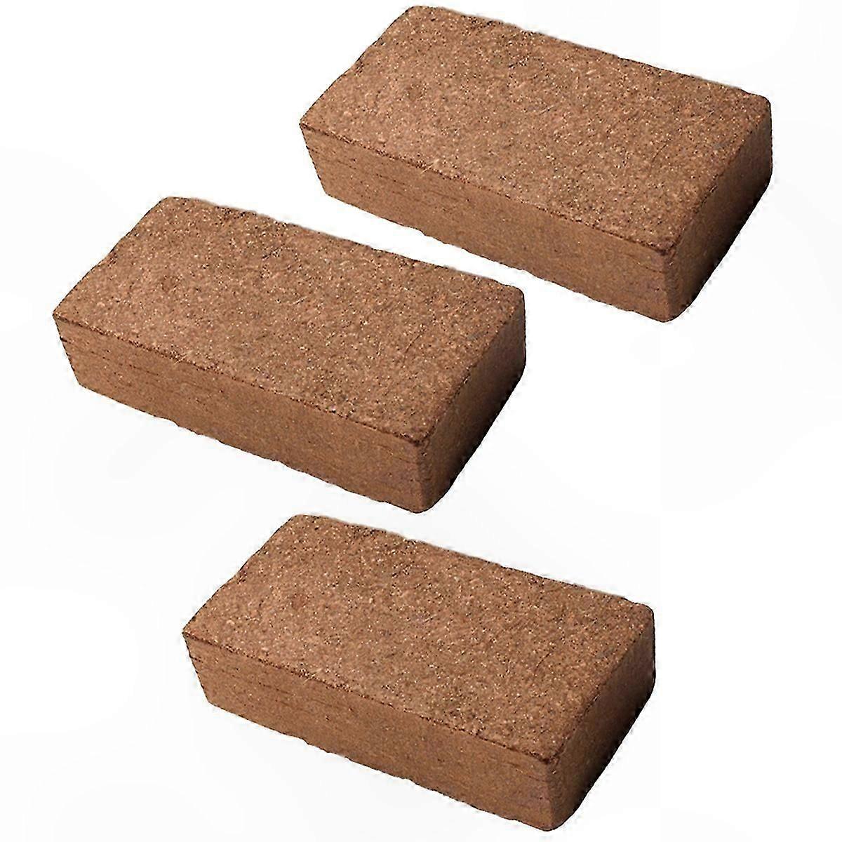 3-Pack Natural Coconut Coir Bricks for Plant Growth Support