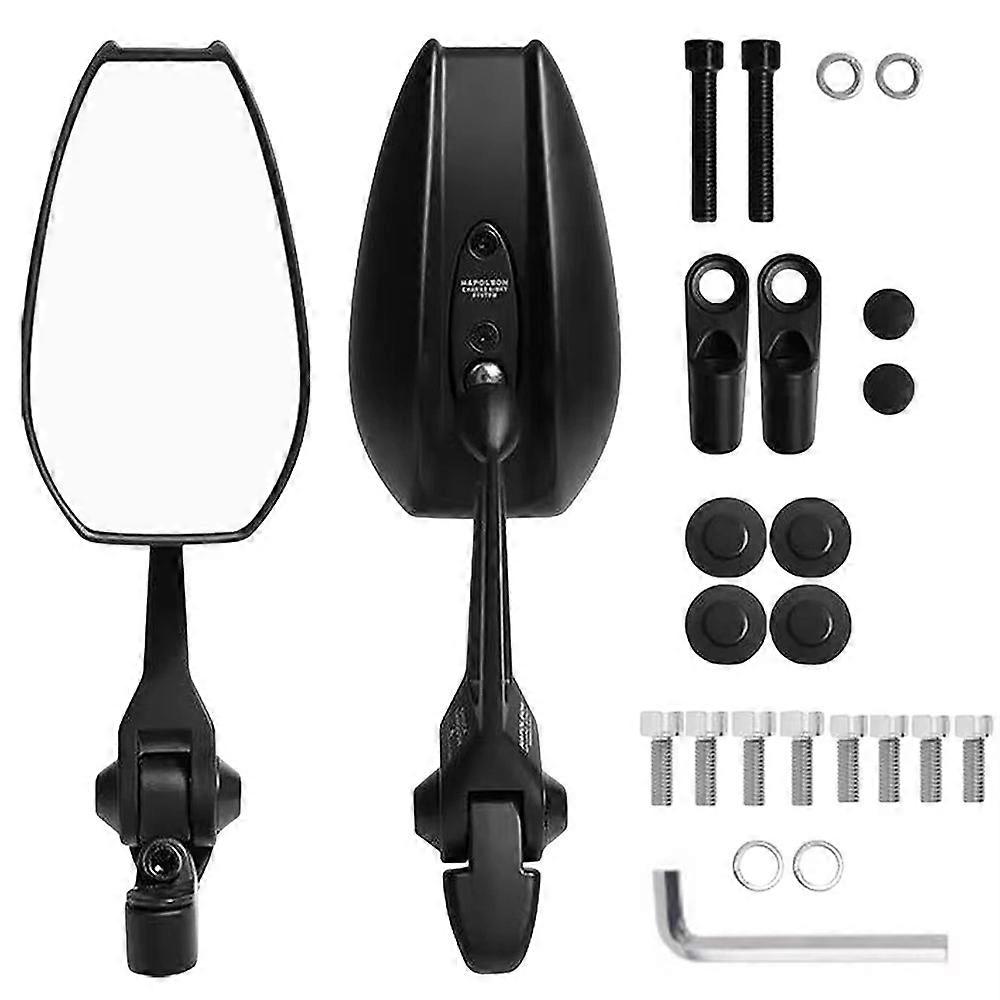 AOS4 Rotatable Side Mirror for Motorcycle Plastic + Aluminum Universal Rearview Mirror, White