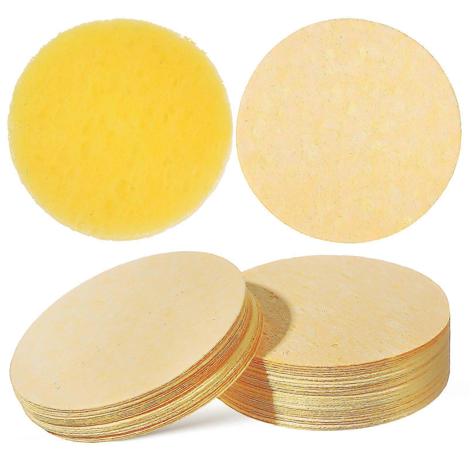 50pcs Compressed Facial Sponges for Cleansing Gentle Sponge Expands with Water Beige