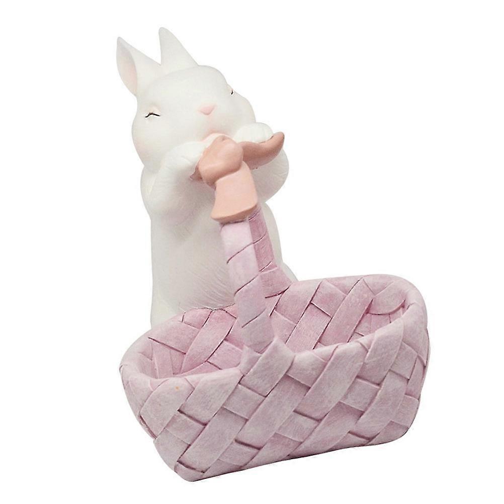 Adorable Resin Rabbit Keys Tray For Holiday Gift With Creative Storage Function In Pink Color 1Pcs