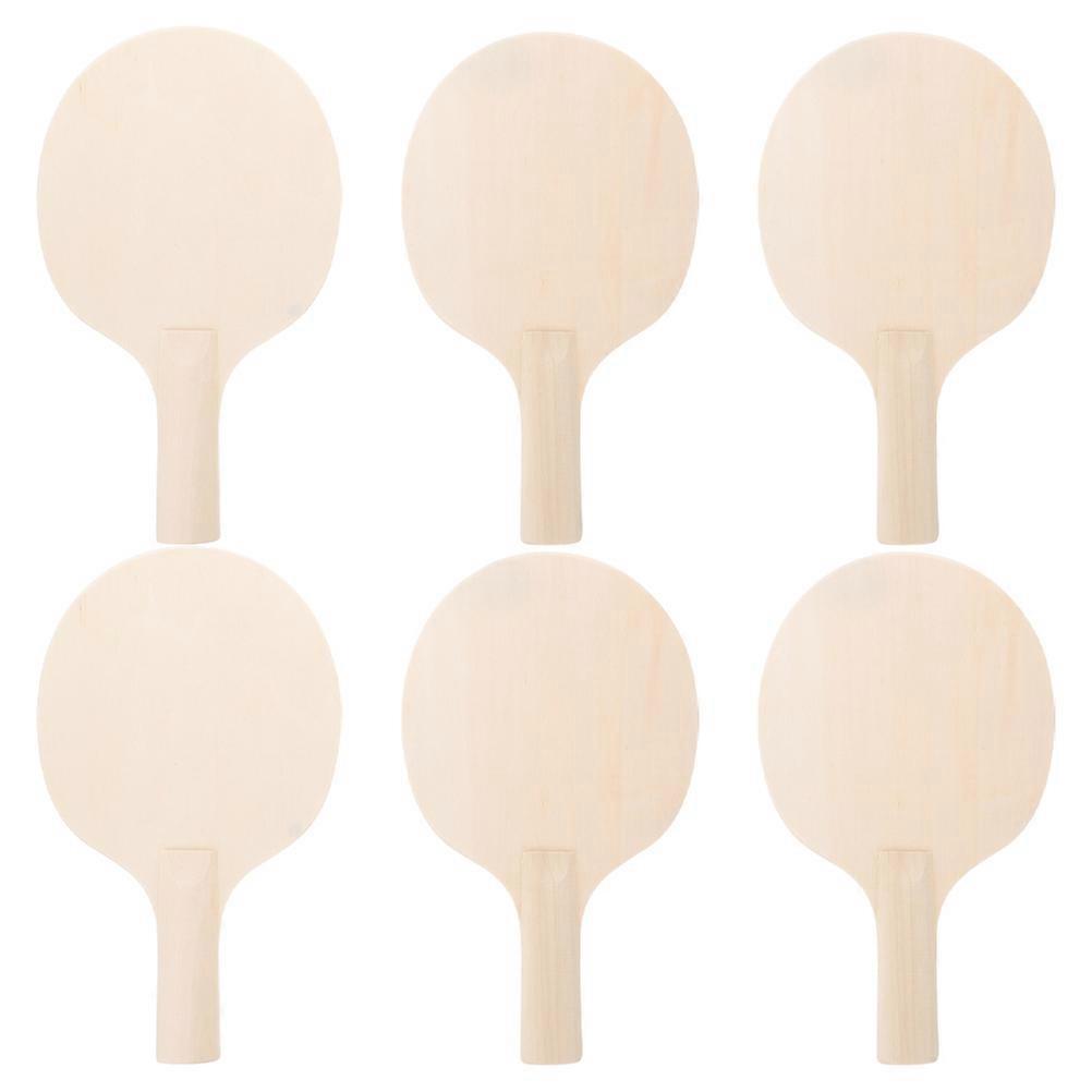 6pcs DIY Table Tennis Paddle Blanks – Unfinished Wooden Rackets for Lightweight Sports Play, Crafting, and Commemorative Use – Versatile Design