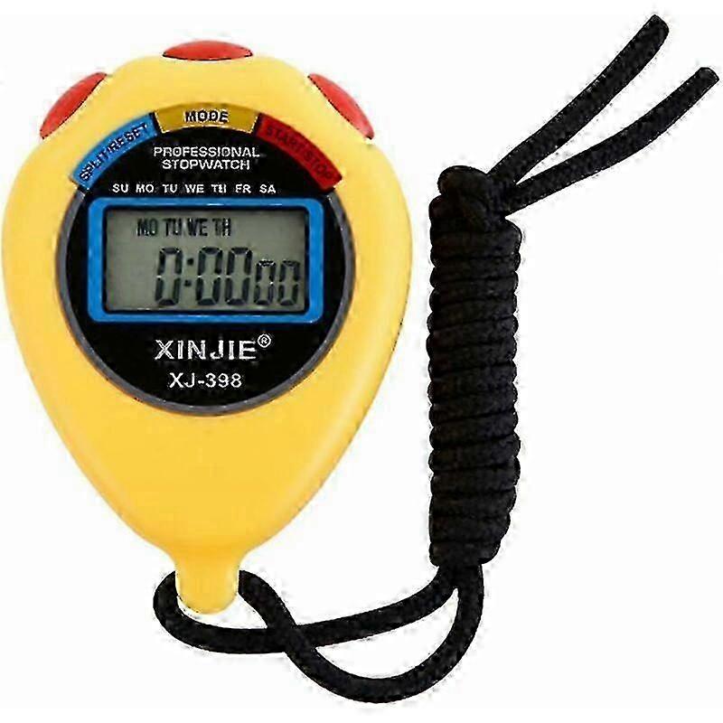 Yellow LCD Chronograph with Stopwatch