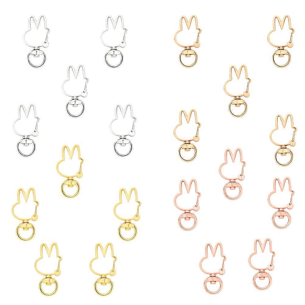 Creative Rabbit Ear Keychains Made of Metal in Assorted Colors for Decor and Gifts 20 Pieces