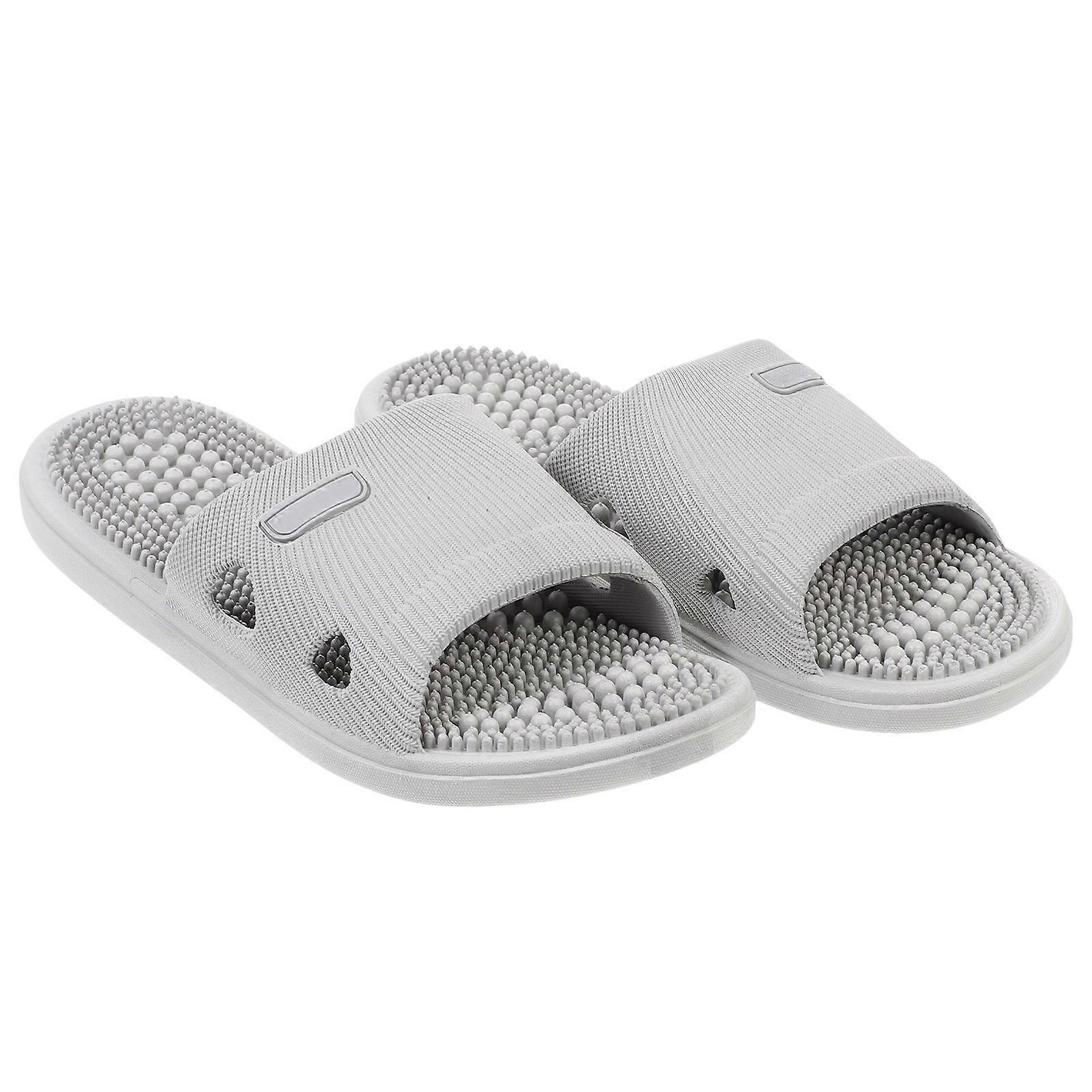 PVC Massage Shoes with Steady Sole for Home Use Light Grey 1 Pair