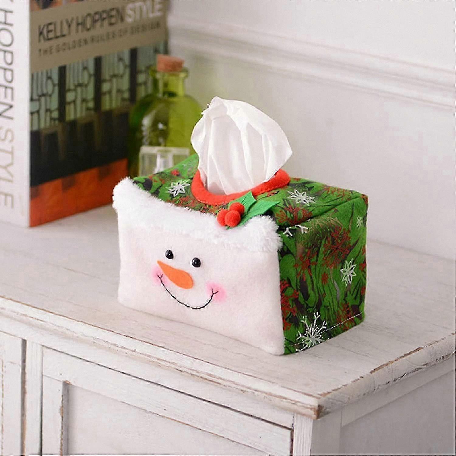 Festive Tissue Box Cover Set for Holiday Decor