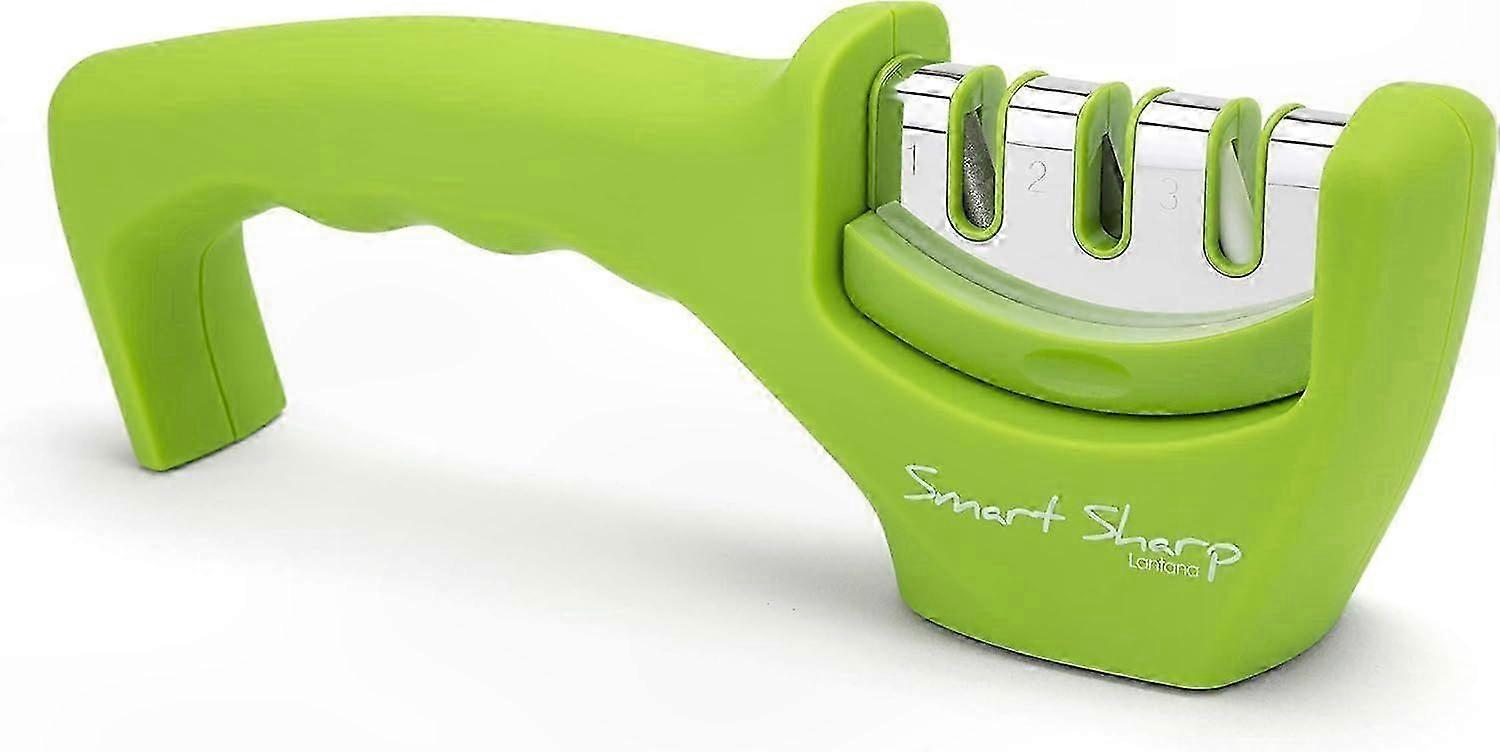 3-Stage Knife Sharpening Tool with Ceramic, Tungsten Carbide, and Diamond Components for Kitchen Use