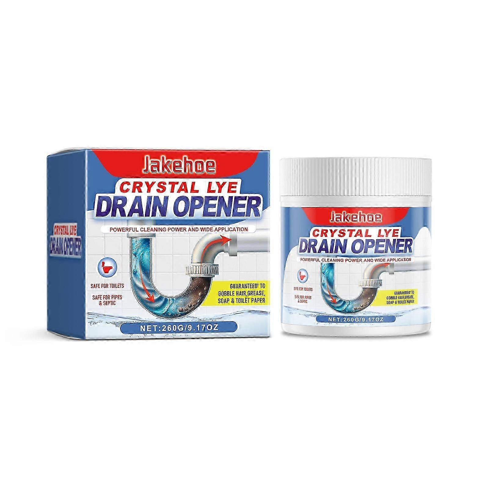 Powerful drain cleaner, remover of hair and grease blockages, for unclogging toilets and sinks, 1-3 pack of crystal alkali drain cleaner.