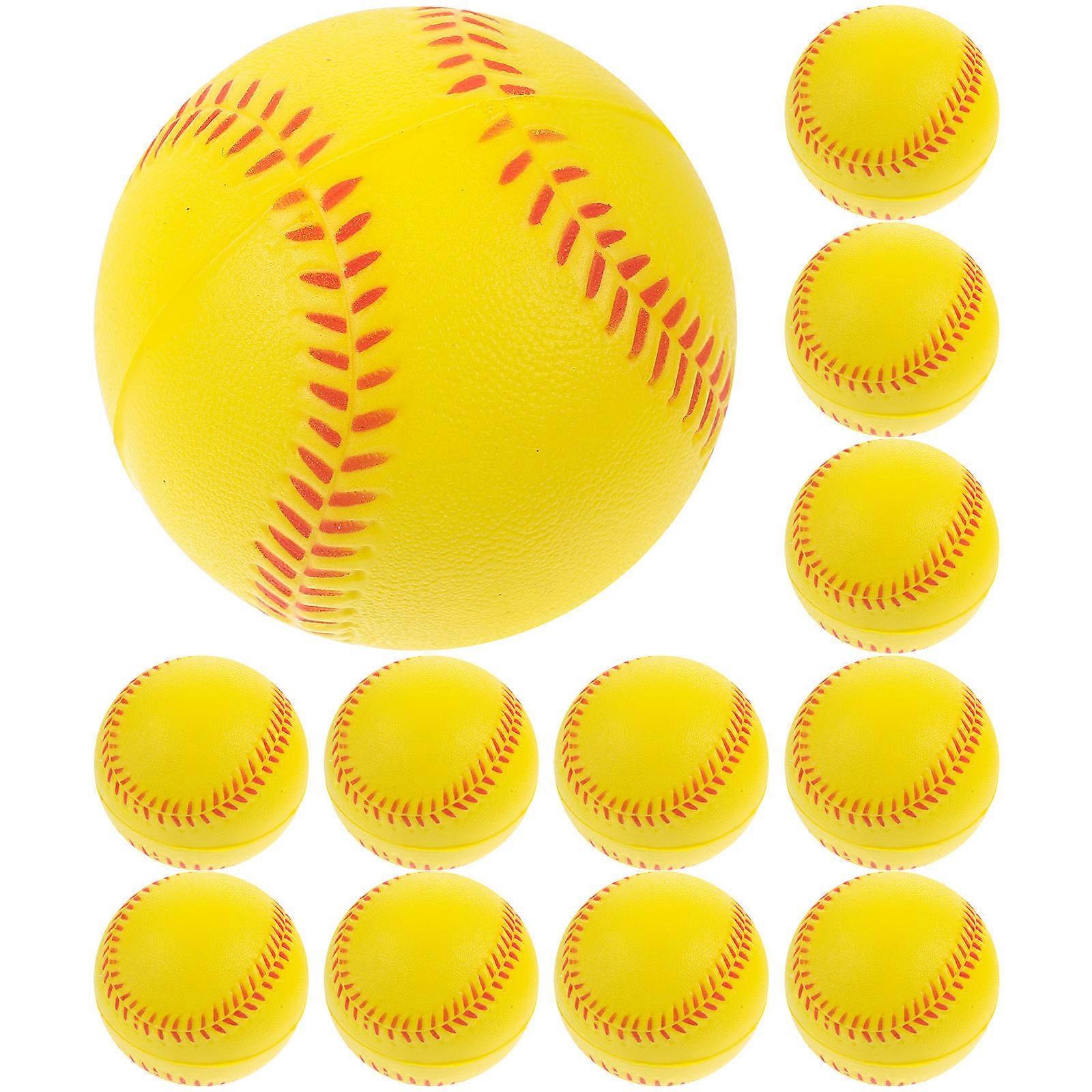 12pcs Soft Baseballs Flexible PU Baseballs Toddler Chasing Baseballs Fidget Baseball Toys for Decompression