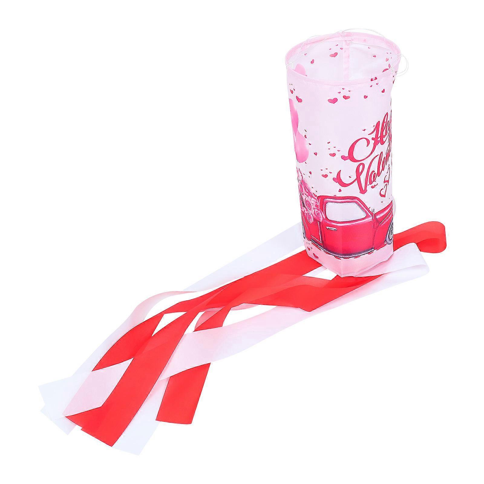 1Pc Valentine's Day Decorative Windsock Flag Romantic Hanging Wind Banner