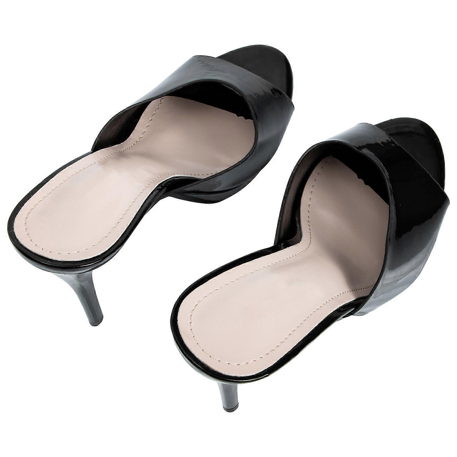 High Heels For Lady Black Pointed Toe Slippers 6.5 US Stylish And Simple Look Breathable 1 Pair