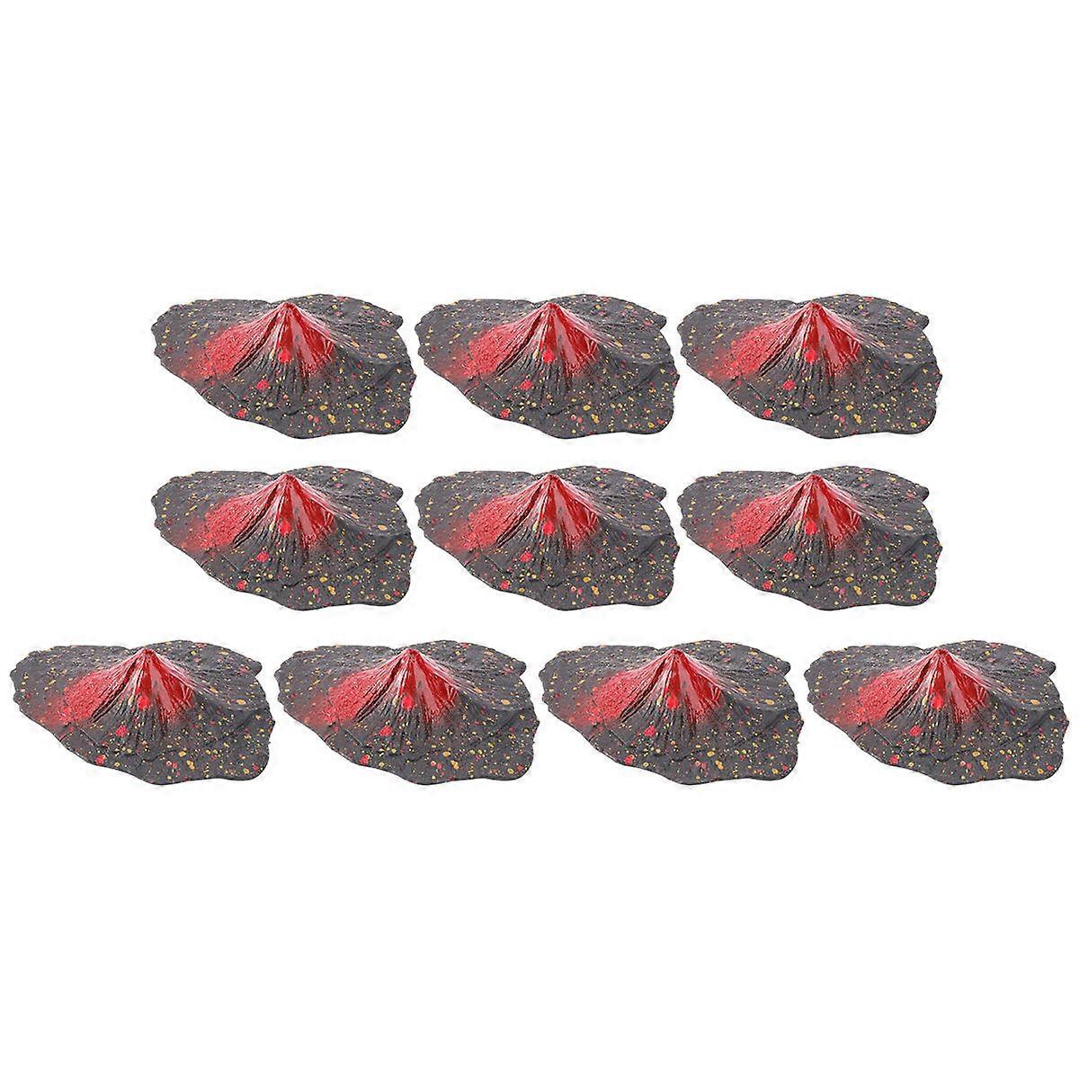 Plastic Volcanic Magma Model Ornament with 10Pcs for Micro Landscape Decor