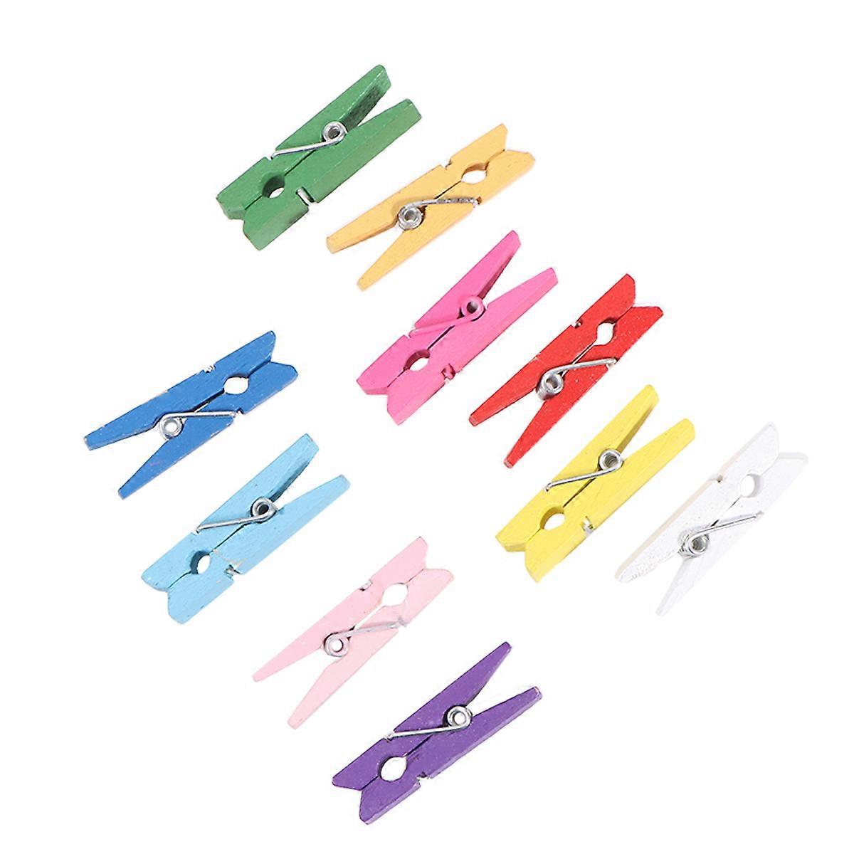 30 قطعة دبابيس ملابس صغيرة ، دبابيس قماش خشبية ملونة لمقاطع الصور ، مقاطع صور صغيرة مشابك مذكرة للحرف اليدوية أوتاد معلقة للصور (1.4 بوصة)