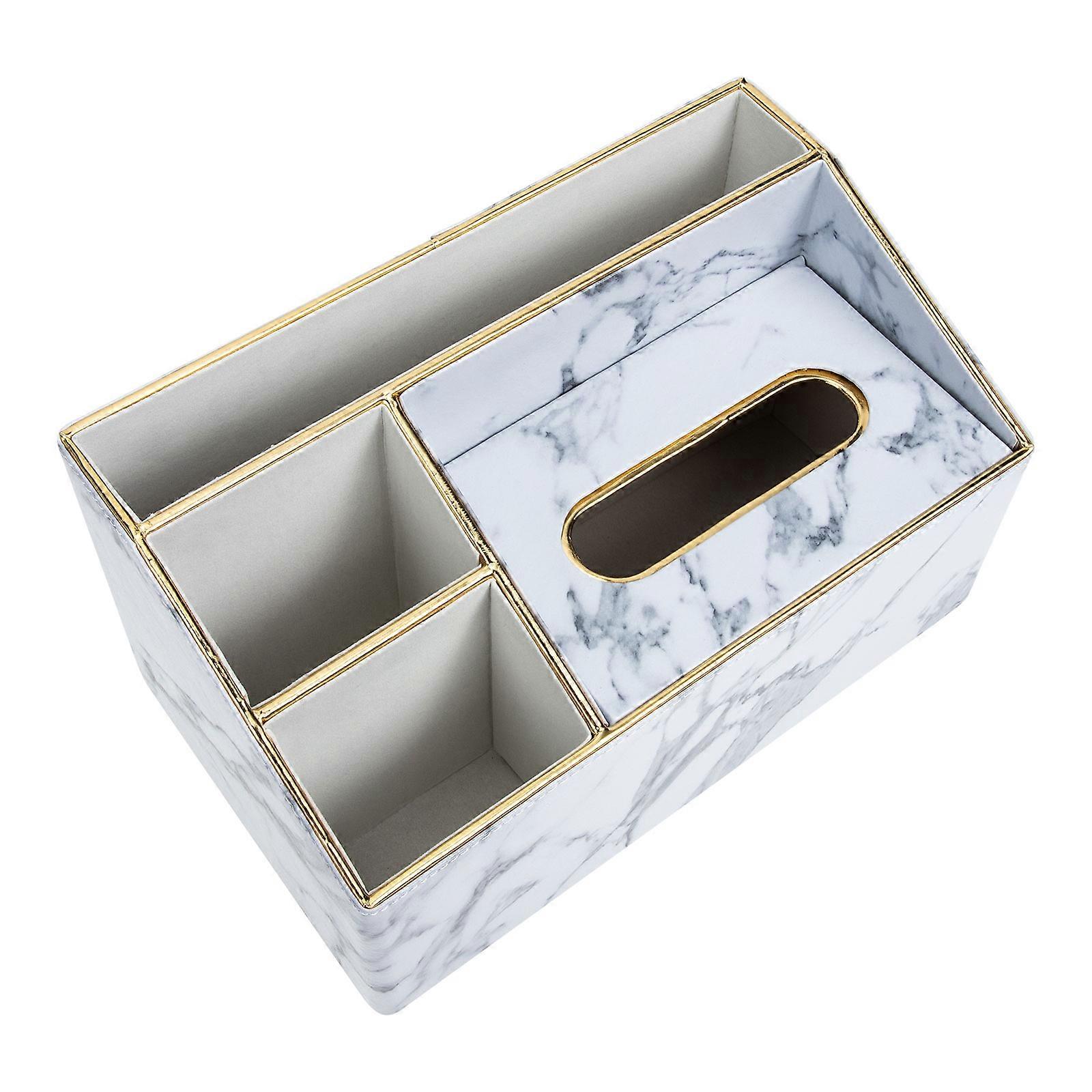 PU Desk Storage Box For Bedroom And Outdoor Use With Multiple Grids 28X16.7Cm 1 Pcs