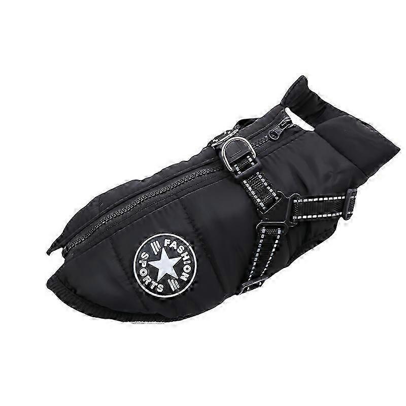 大型ペット犬用ジャケット ハーネス付き 冬用 暖かい 犬服 防水