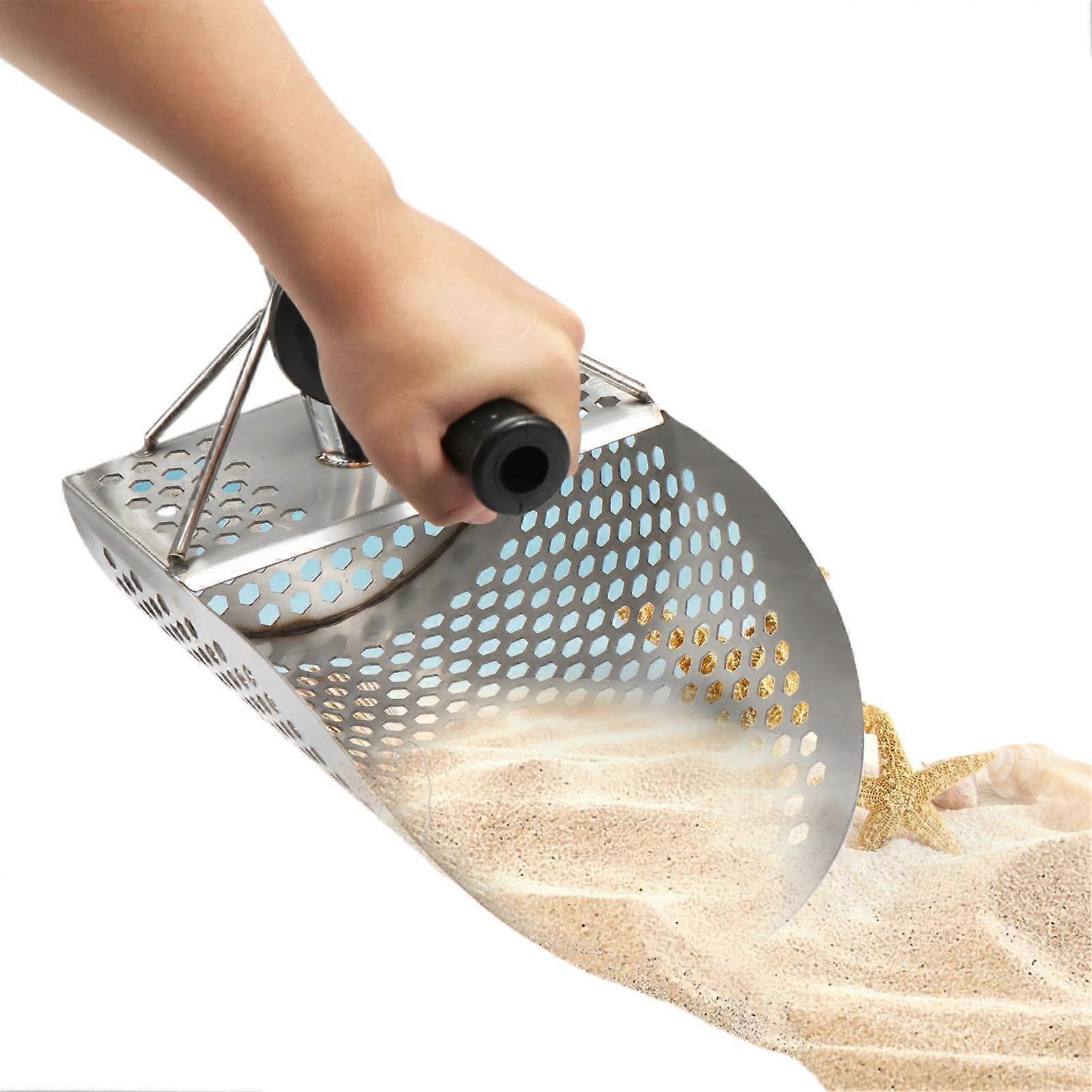 Metal detector shovel, stainless steel sand scoop for beach finds