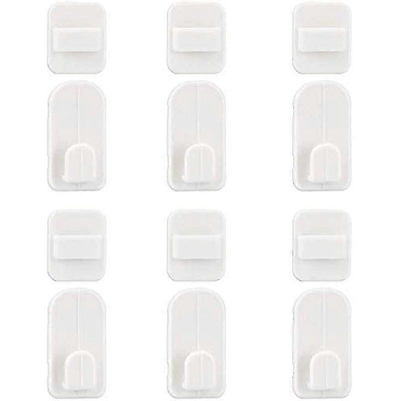 2025 6 Pairs Remote Control Bracket Self Adhesive Remote Control Hook Wall Mount Bracket White Media TV Remote Control Organizer for TVs and Air Condi