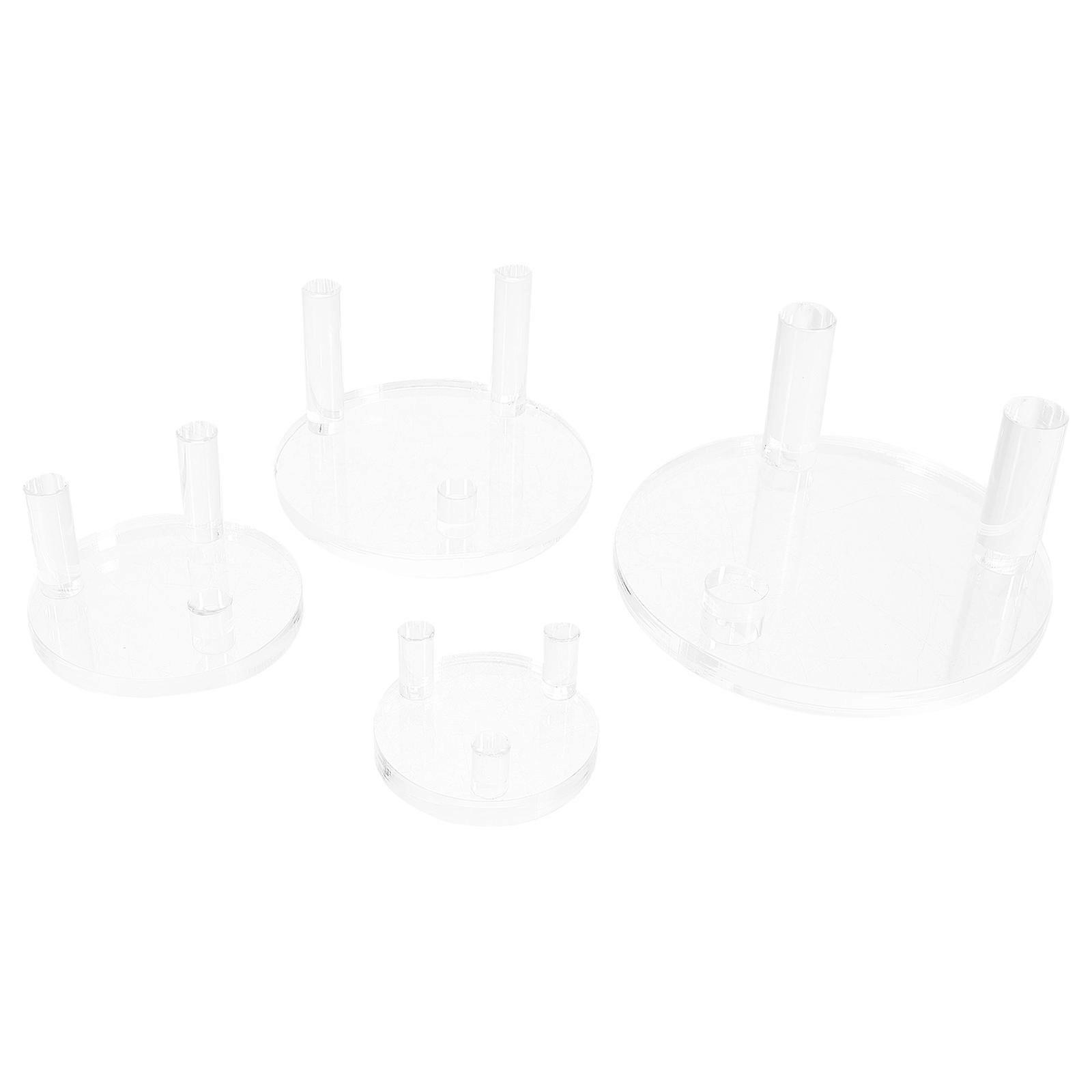 Acrylic Display Stand for Gemstone Minerals 1 Four Piece Set Clear Transparent Sturdy and