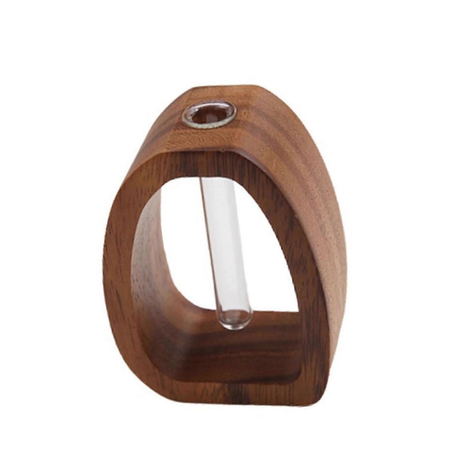 Handcrafted Walnut Wood Vase for Flower Arrangements, Natural Texture Design, Ideal for Home and Office Decor, South American Walnut Vase