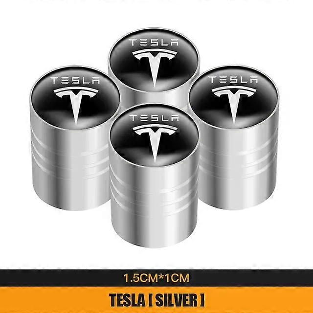 4PCS Metal Universal Car Wheel Tire Valve Stem Caps Accessories Fit For Tesla Model 3 Model S Model X Model Y Roadster