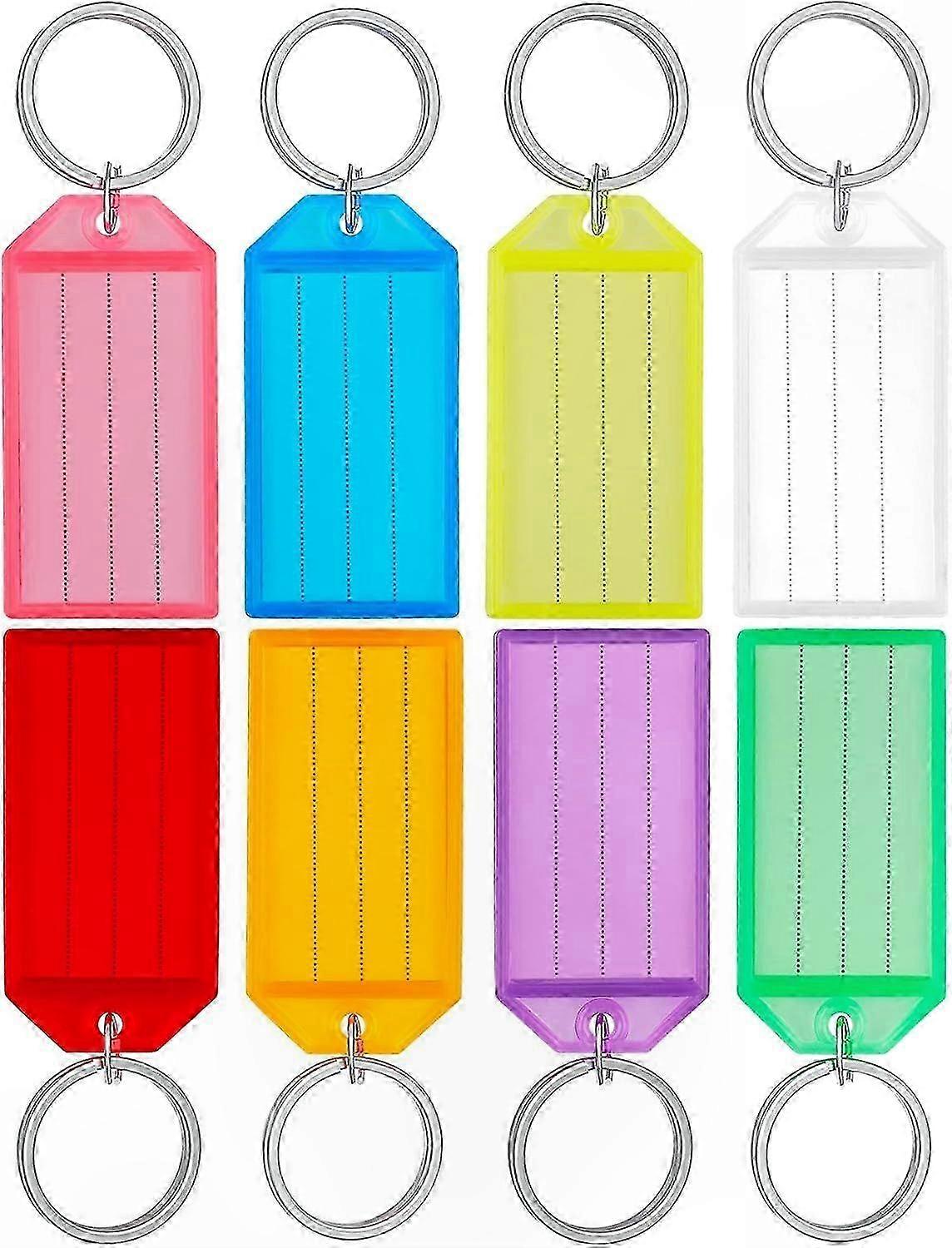 Durable Plastic Key Fobs with Split Rings, Assorted Colors, 40 Pack