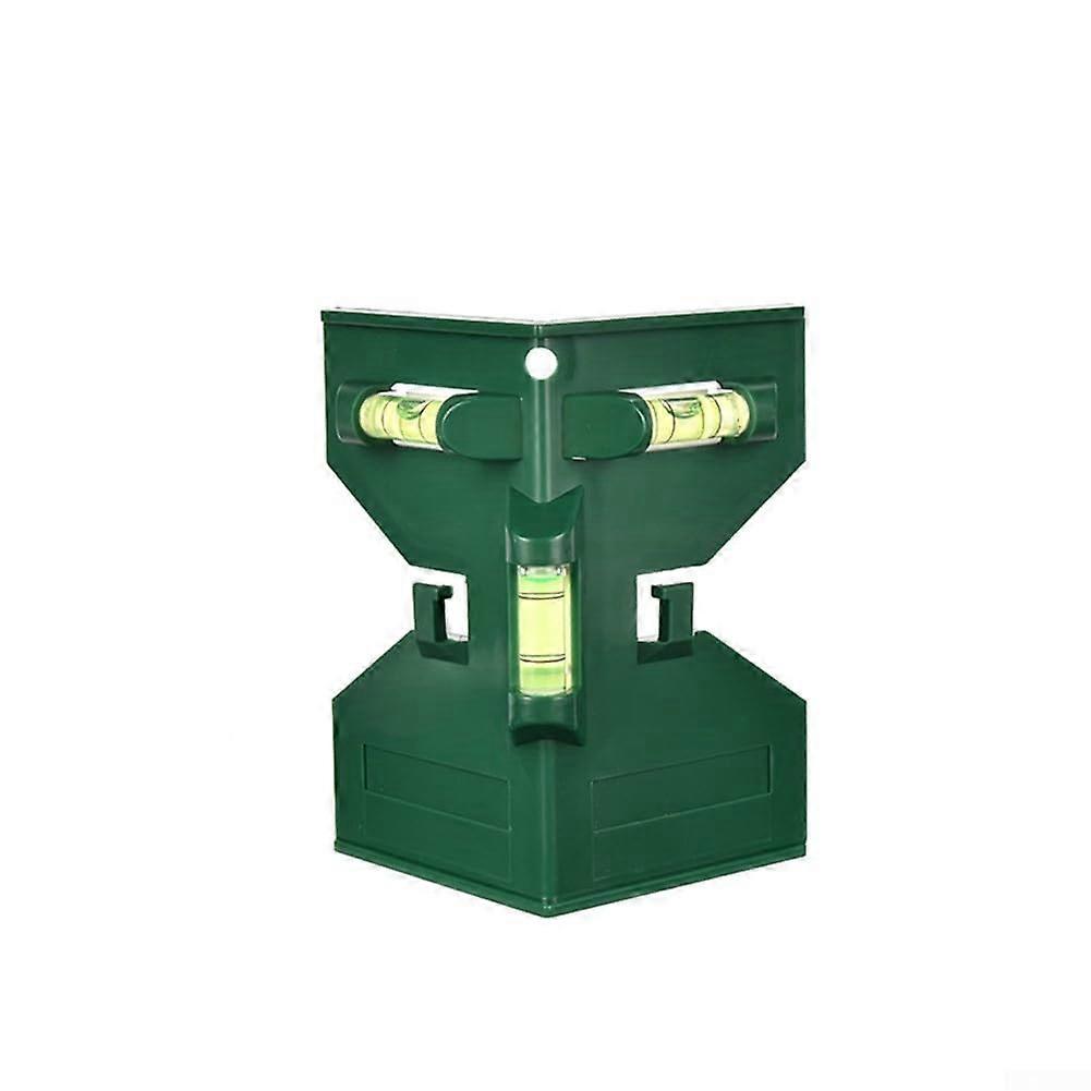 Magnetic level measuring tool with 3 bubbles, for improved stability during fence installation (green)