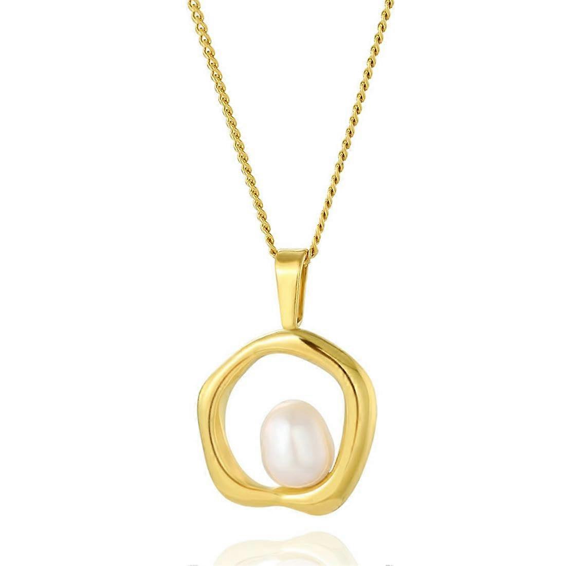 Irregular Ring Bead Pendant Necklace Titanium Steel Retro Niche Chain SN22060607G