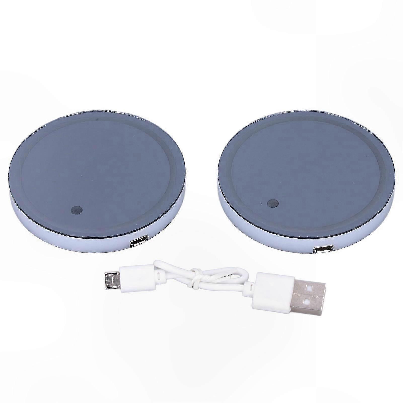 2-Pack LED Ambient Light Cup Holder Mat, 7 Colors & 3 Modes, USB Rechargeable, IP67 Waterproof, Non-Slip Universal Fit