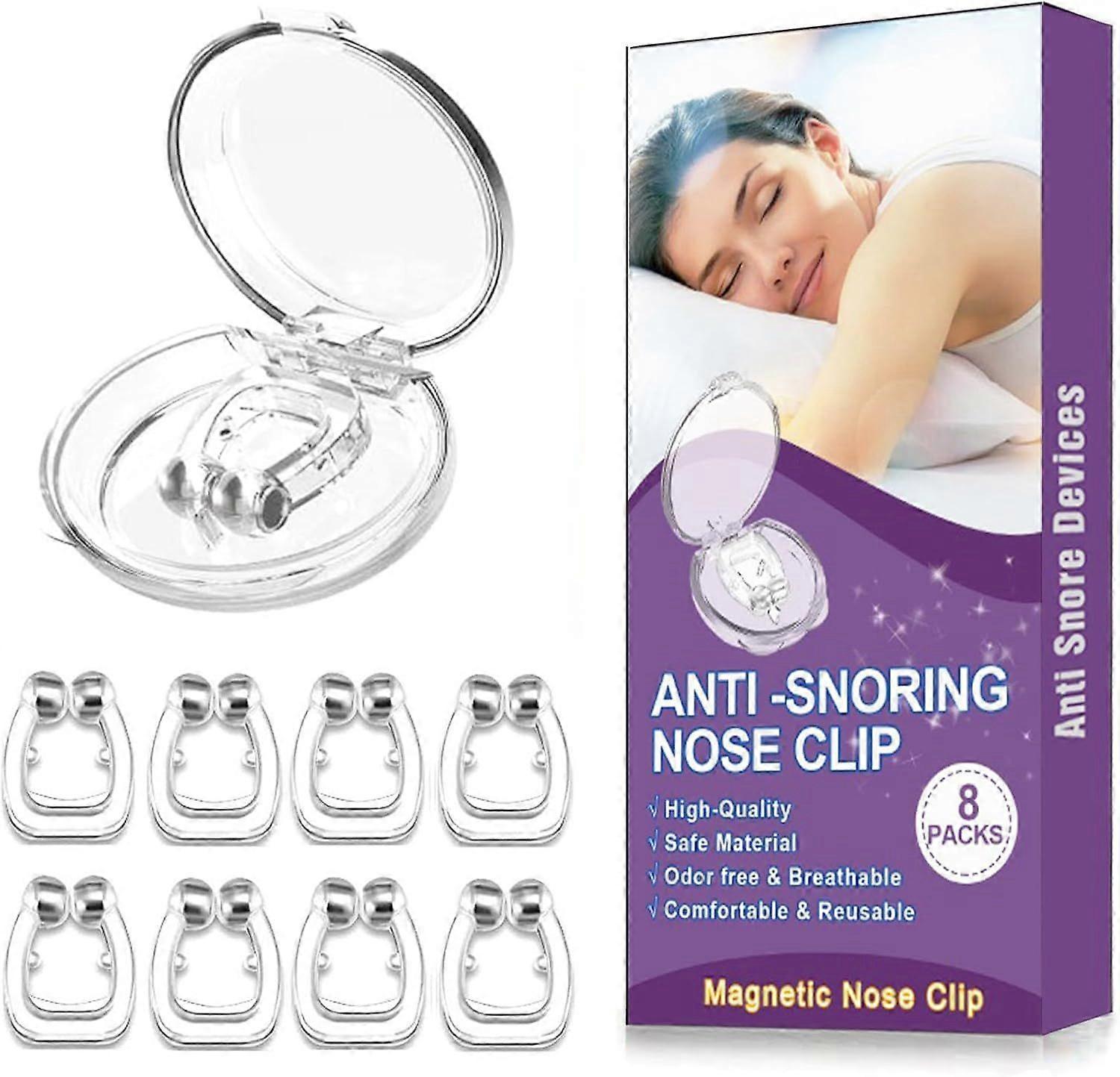 Anti Snoring Devices(8 Pack), Silicone Magnetic Stop Snoring Solution
