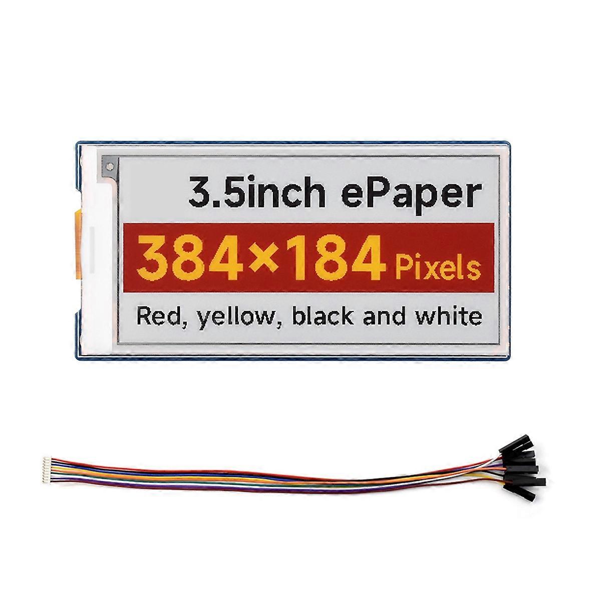 3.5inch E-Paper Display Module 384x184 Red-Yellow-Black-White for ESP32 STM32 Module Version