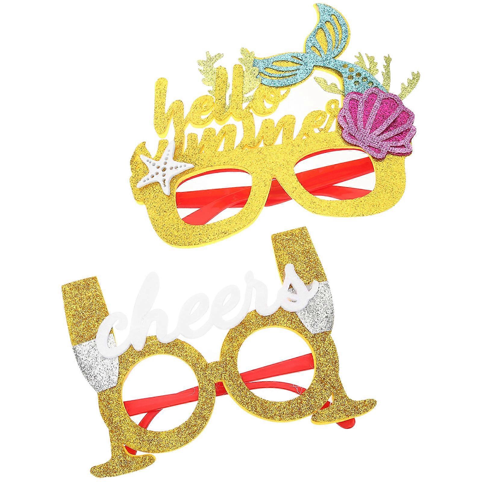 Festival Glasses Frames for Football Events Assorted Color Felt and Plastic Material Party Decorative 4Pcs